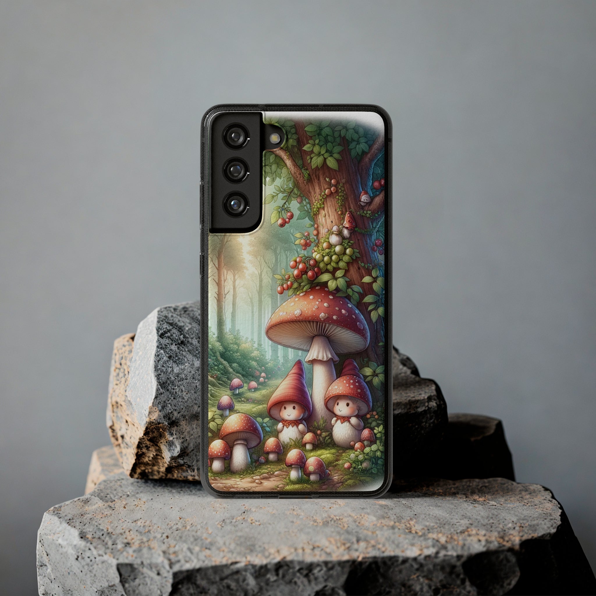 Gnomes and mushrooms - Soft Phone Case