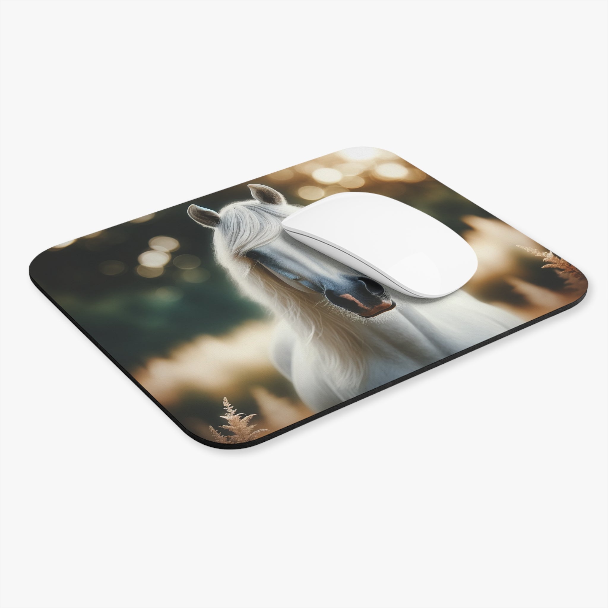 A white horse - Mouse Pad (Rectangle)