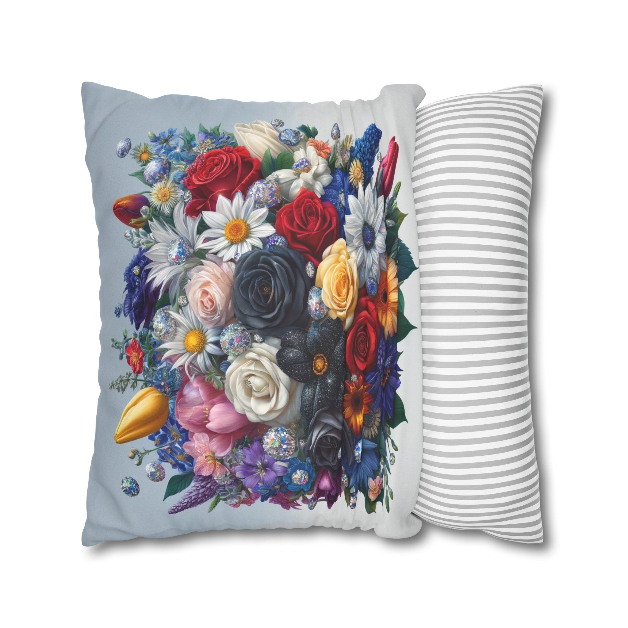 Colourful Bouquet (6) - Suede Square Pillowcase