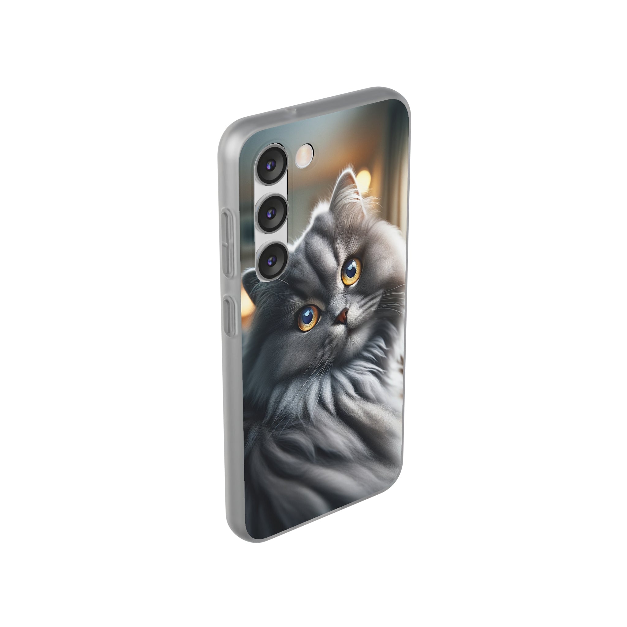 Curious, grey cat - Flexi Case (Samsung only)