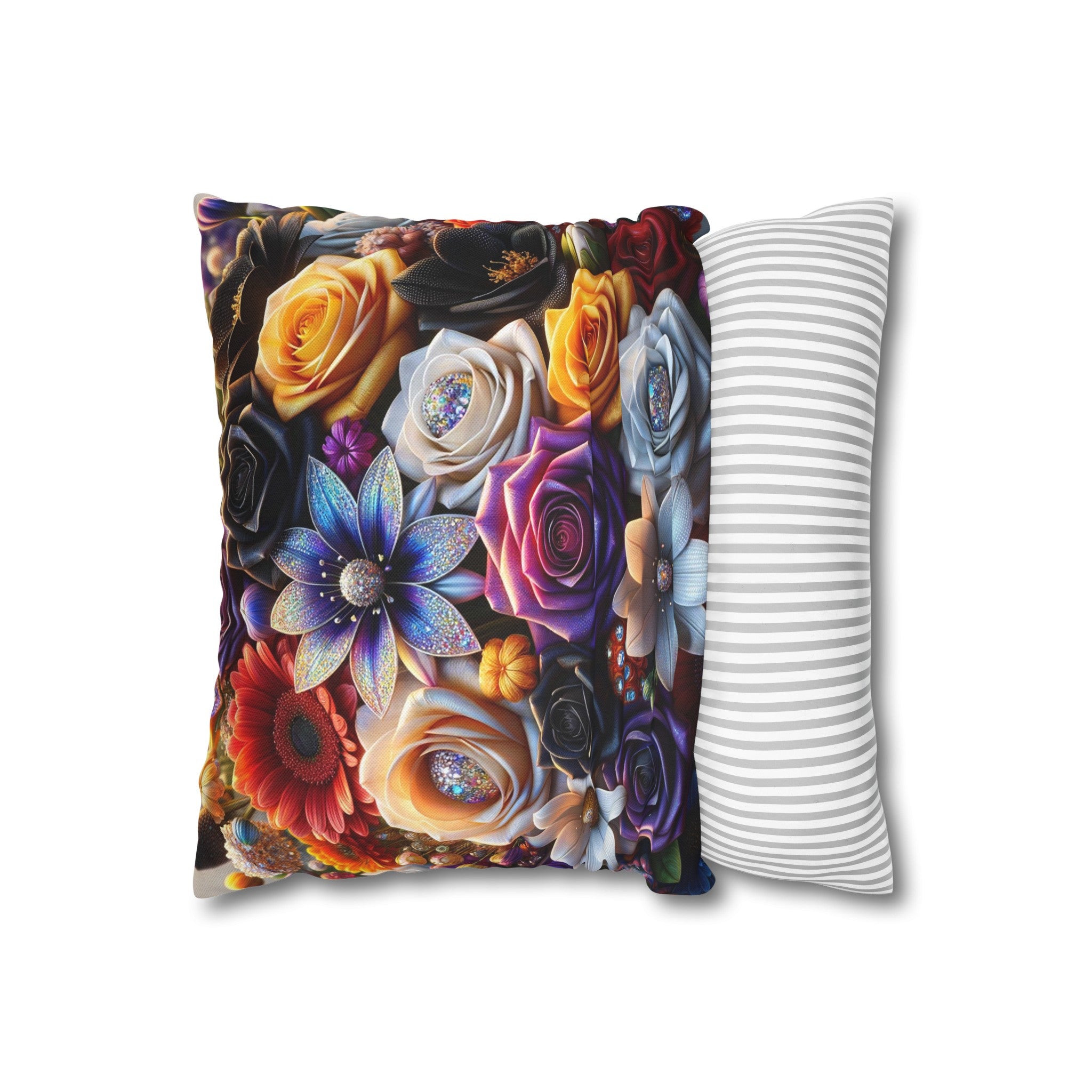 Colourful Bouquet (5) - Polyester Square Pillowcase