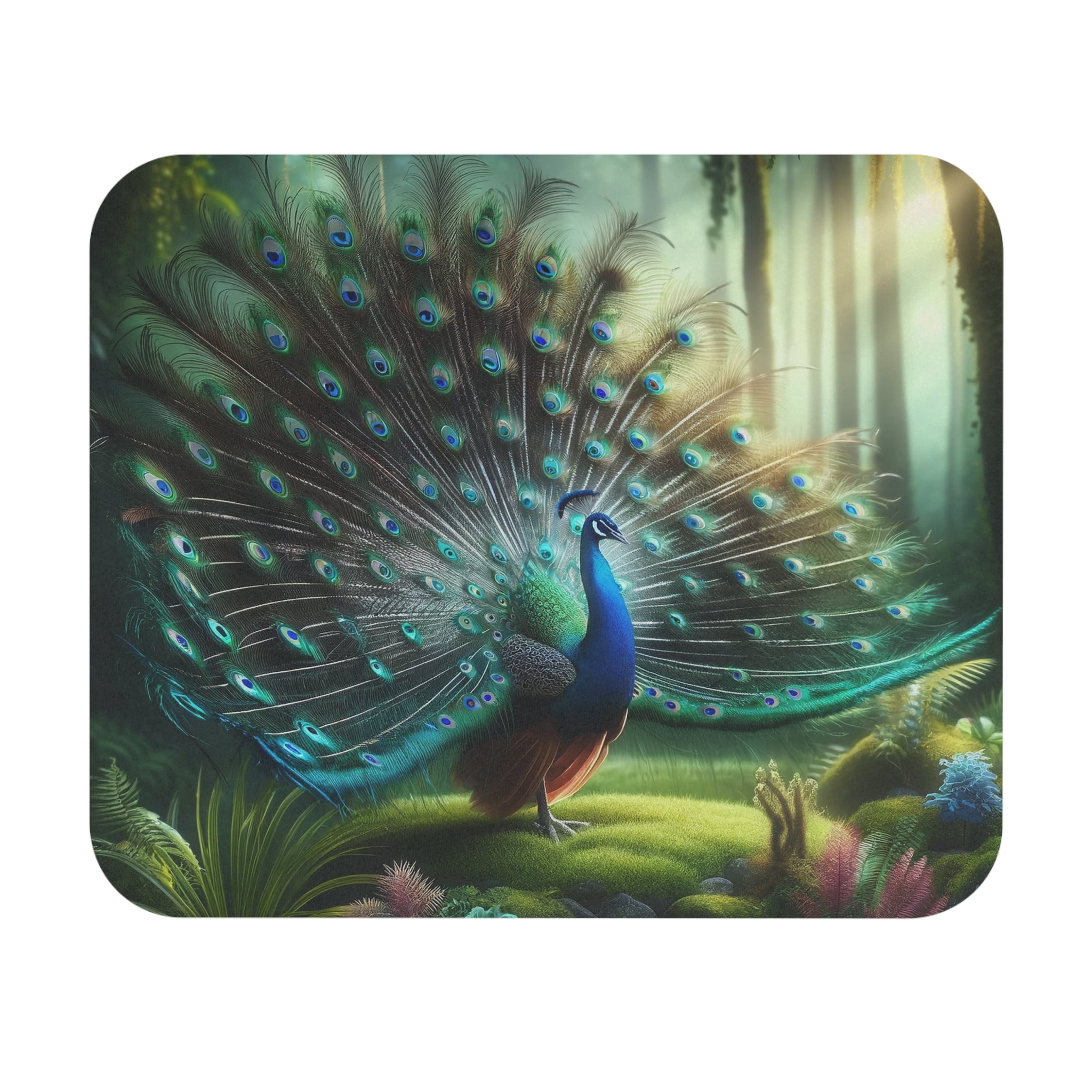 A peacock expanding feathers - Mouse Pad (Rectangle)