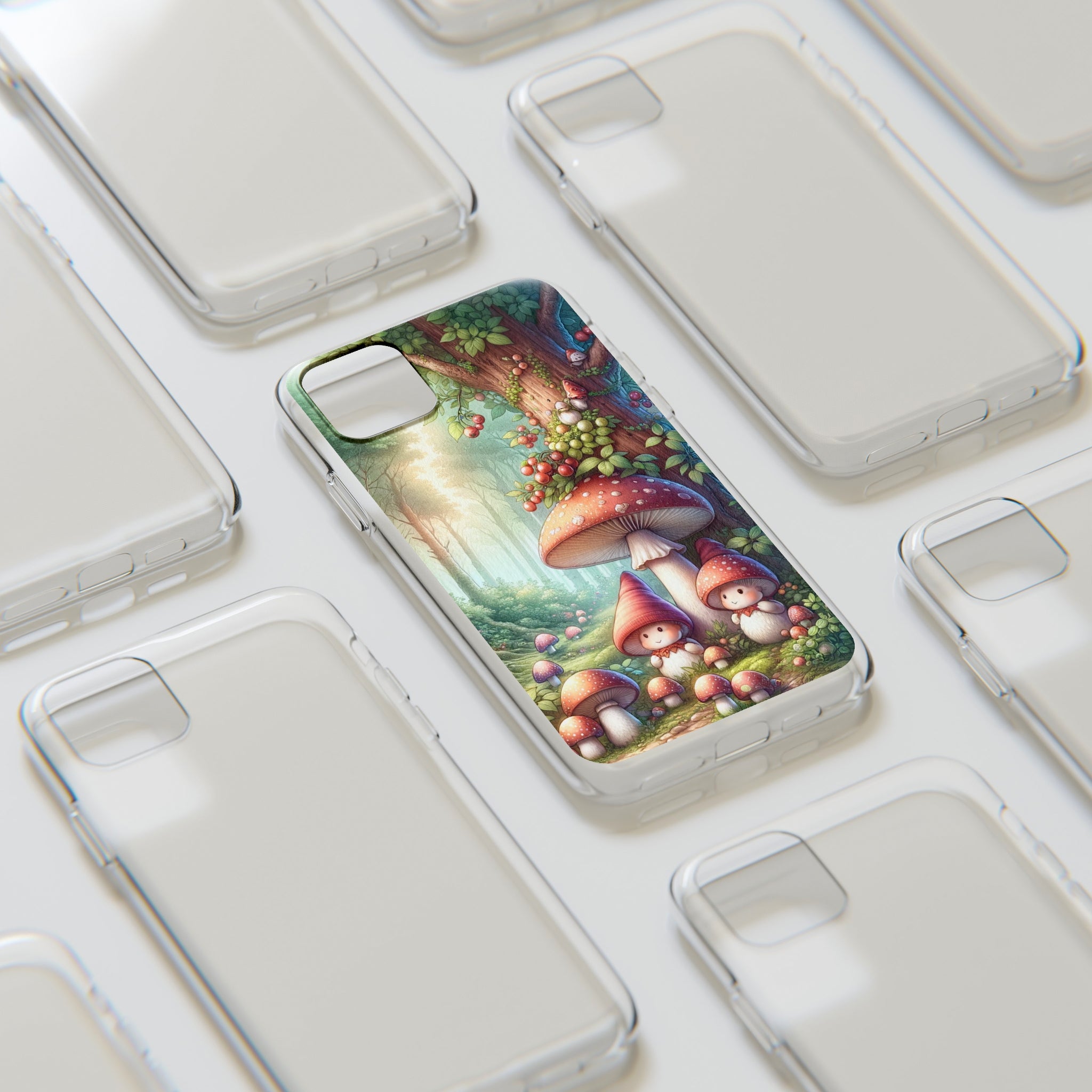 Gnomes and mushrooms - Soft Phone Case