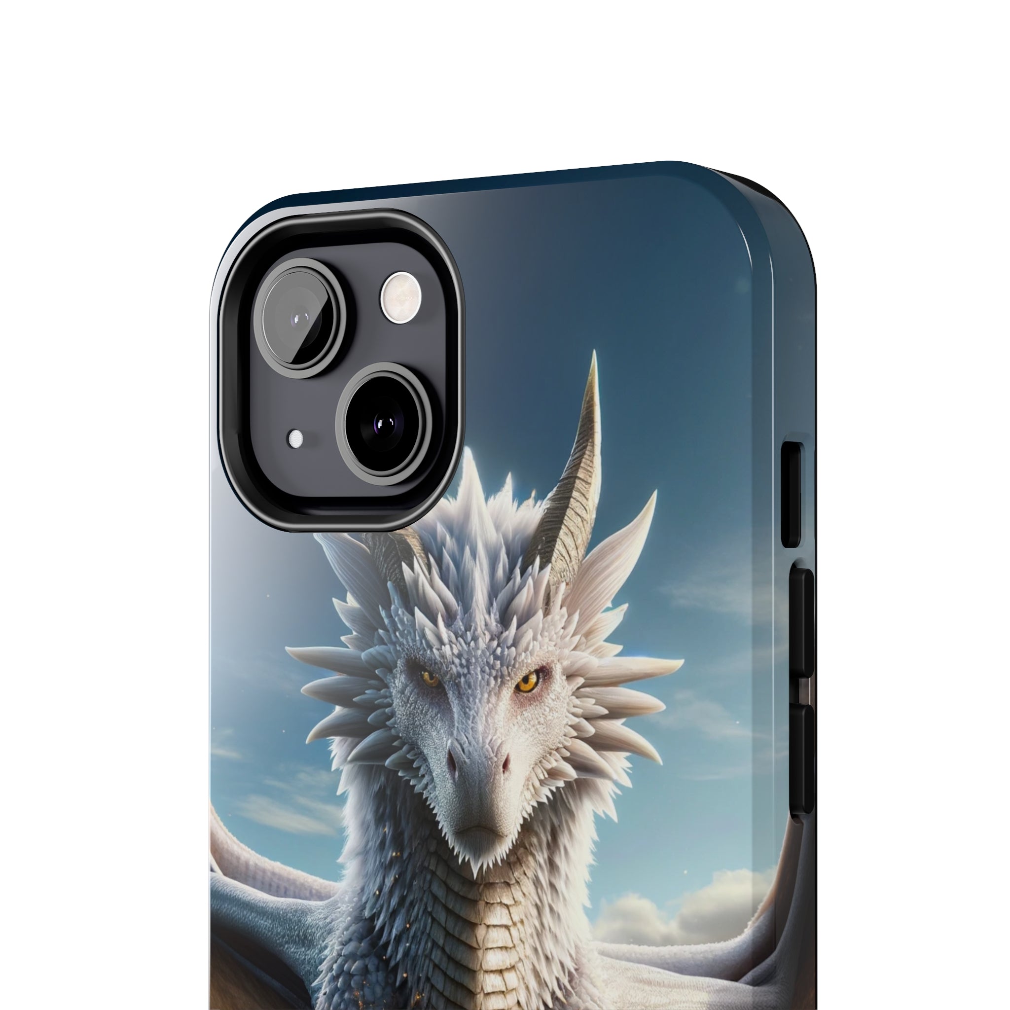 White dragon on a rock - Tough Phone Case