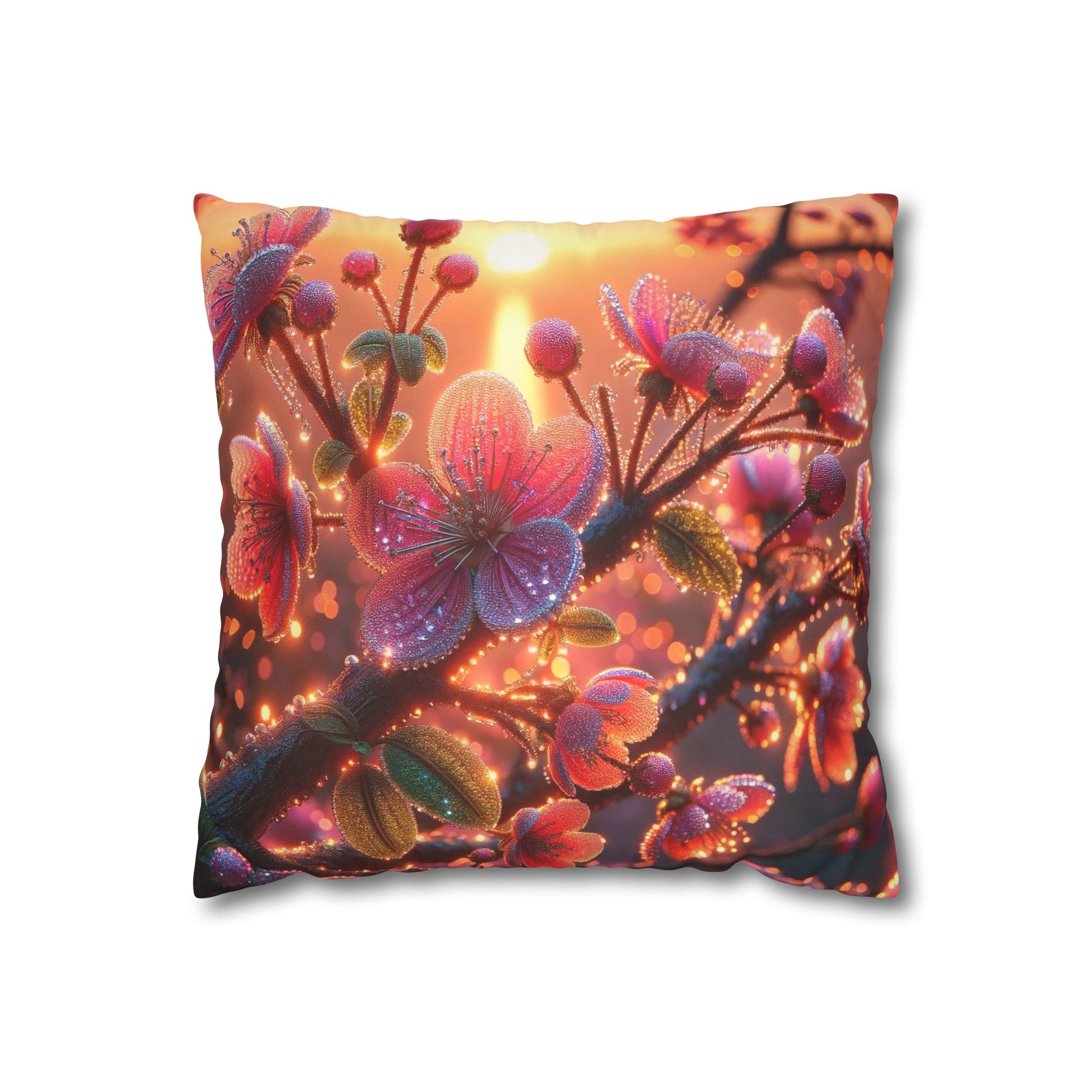 Pink diamond flowers (2) - Suede Square Pillowcase