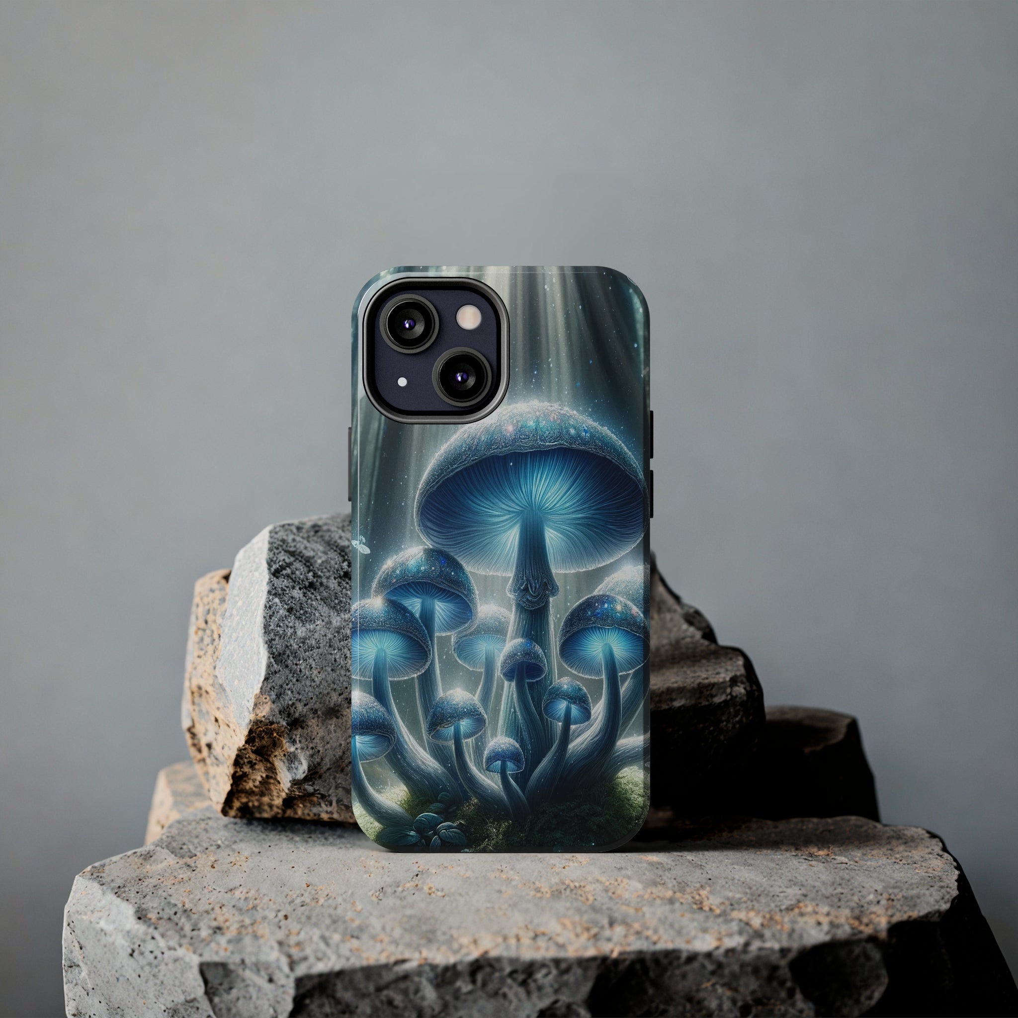 Light blue mushrooms - Tough Phone Case