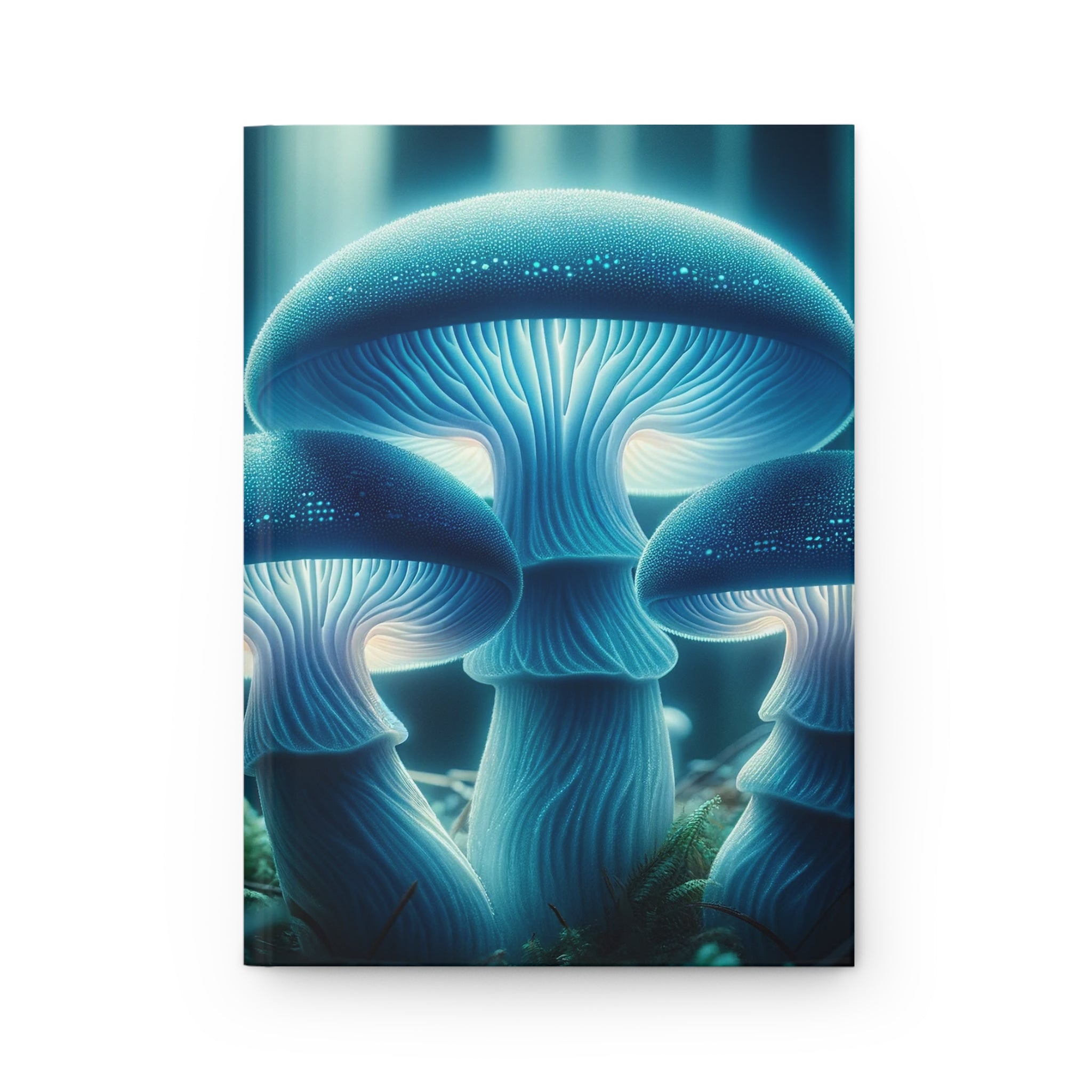 Blue Mushrooms - Hardcover Notebook