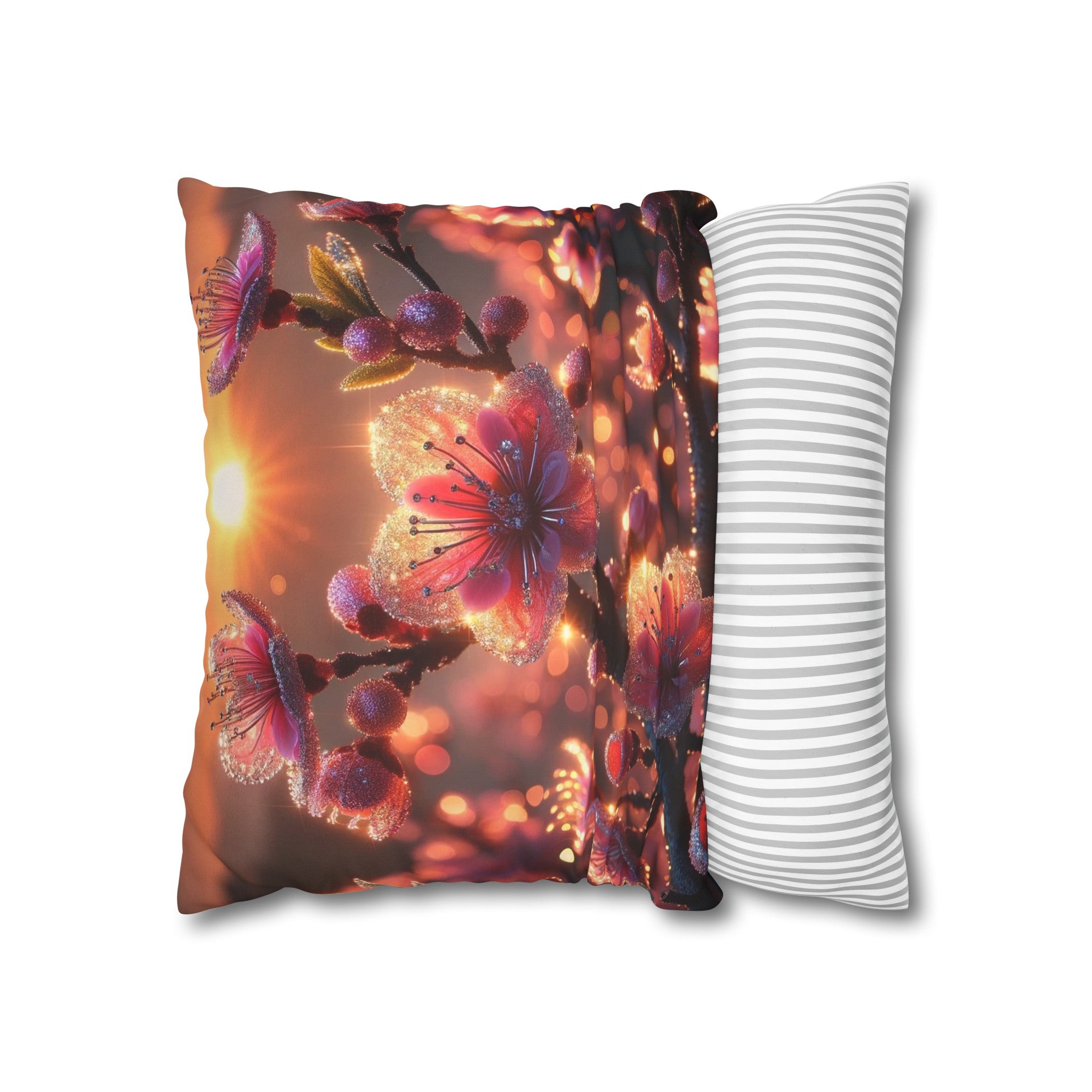 Pink diamond flowers (3) - Suede Square Pillowcase