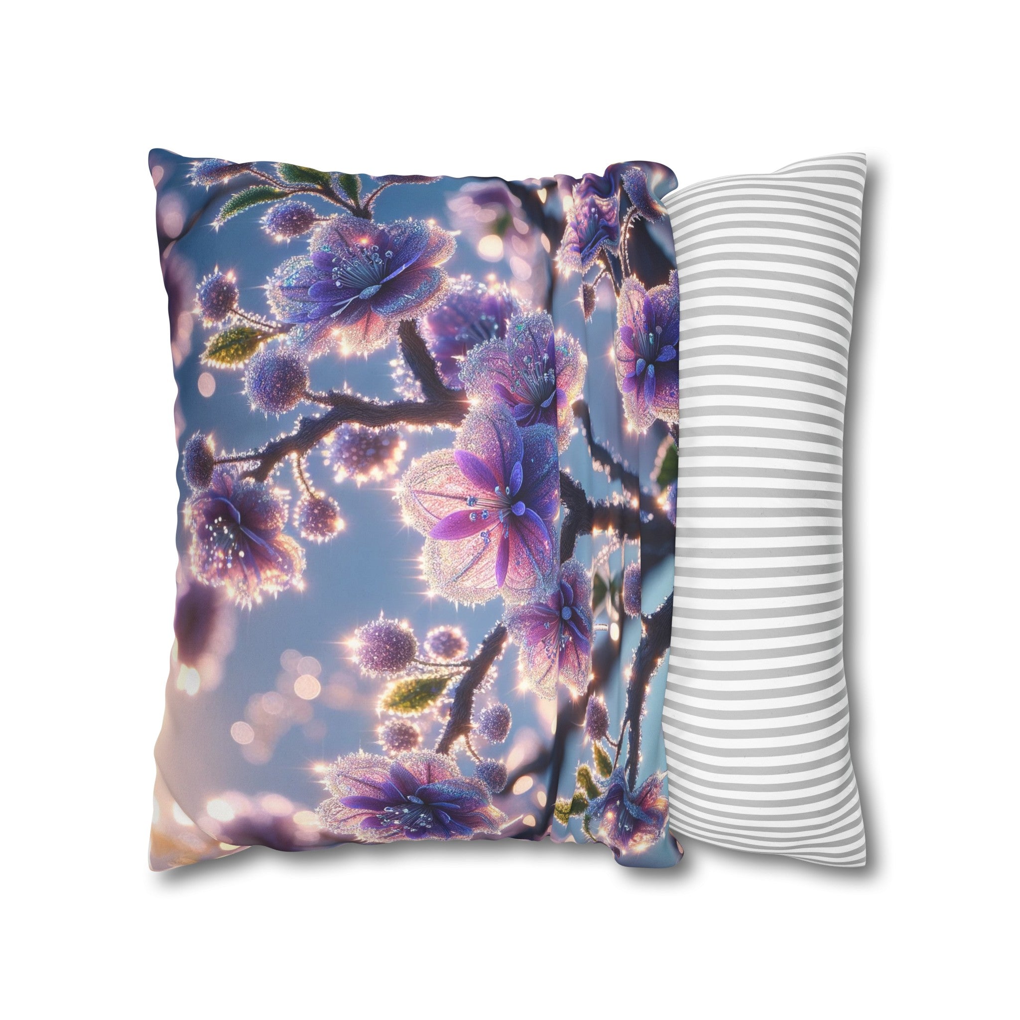 Purple diamond flowers (1) - Suede Square Pillowcase