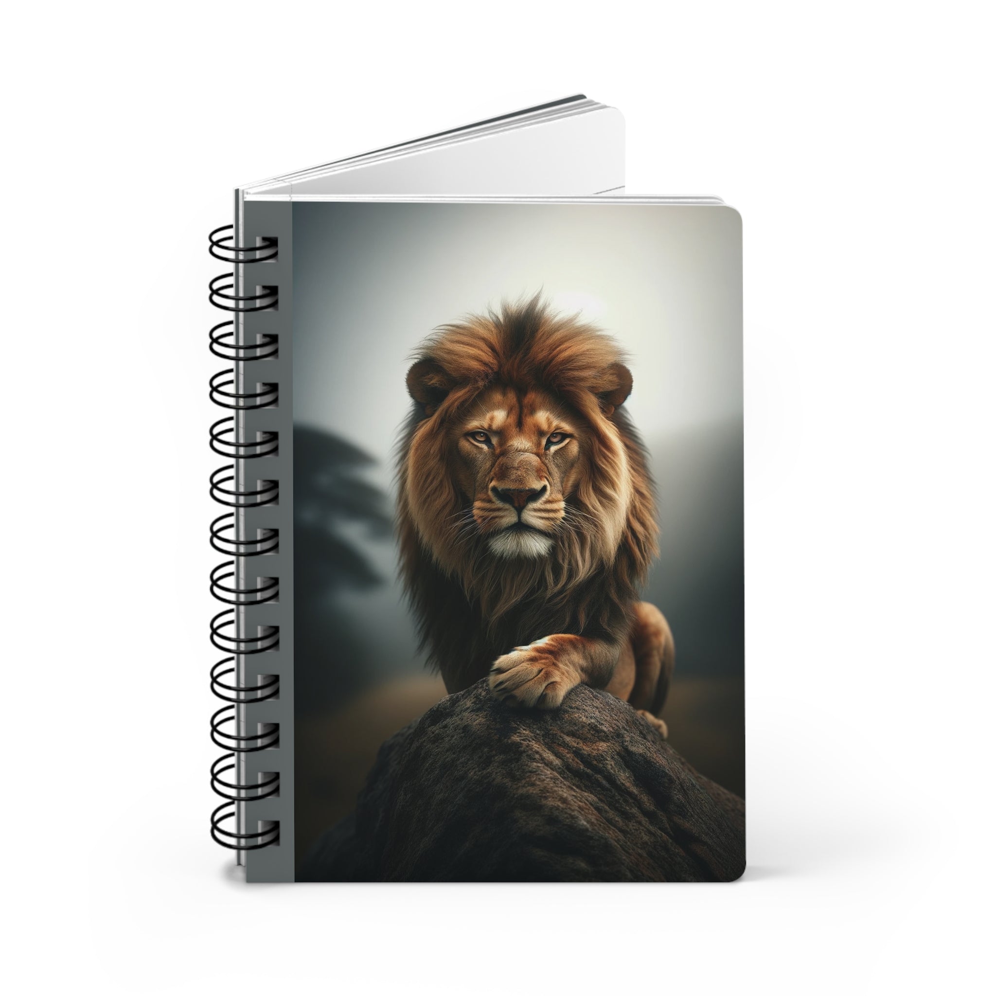 A lion on a rock - Spiral Notebook