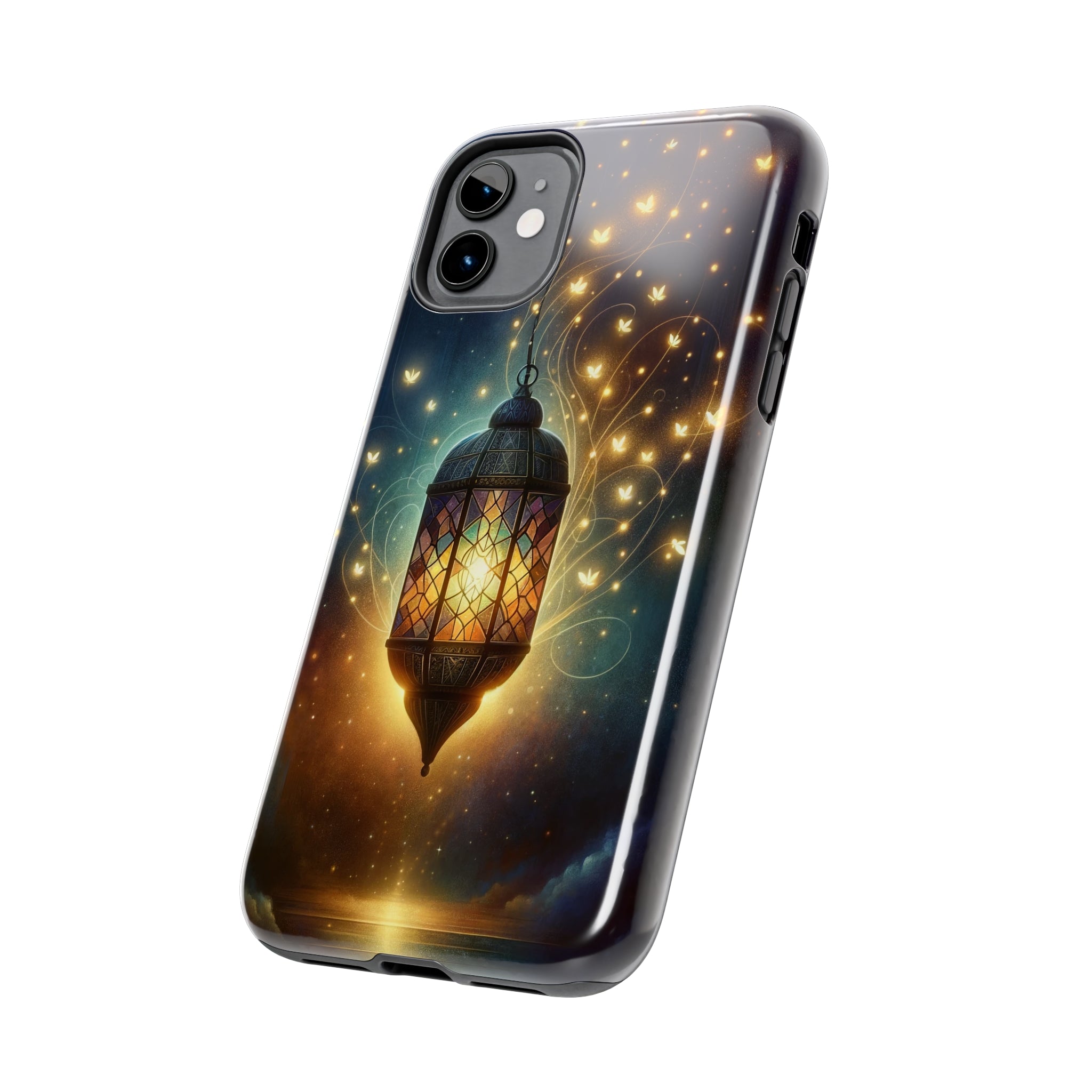 Fireflies around lamp - Tough Phone Case