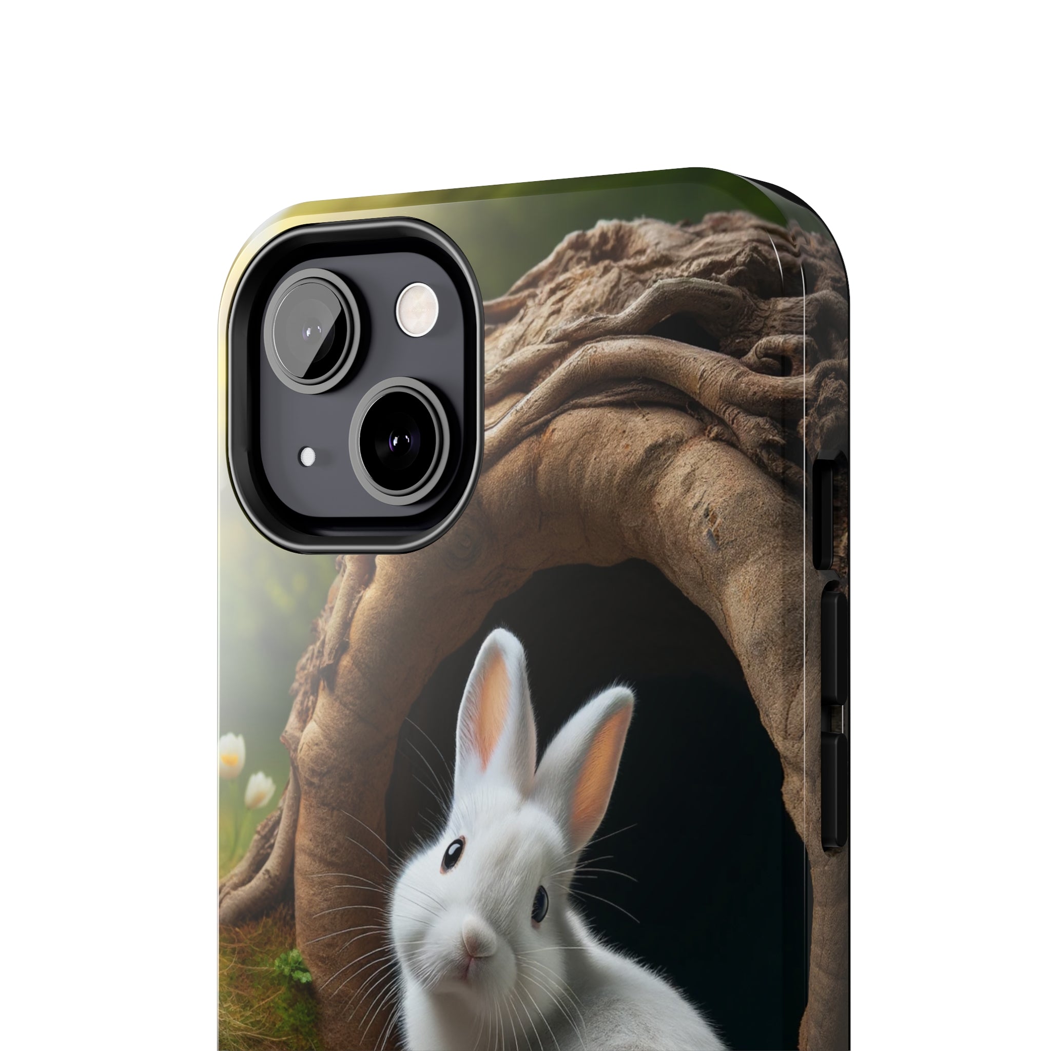 White curious rabbit - Tough Phone Case