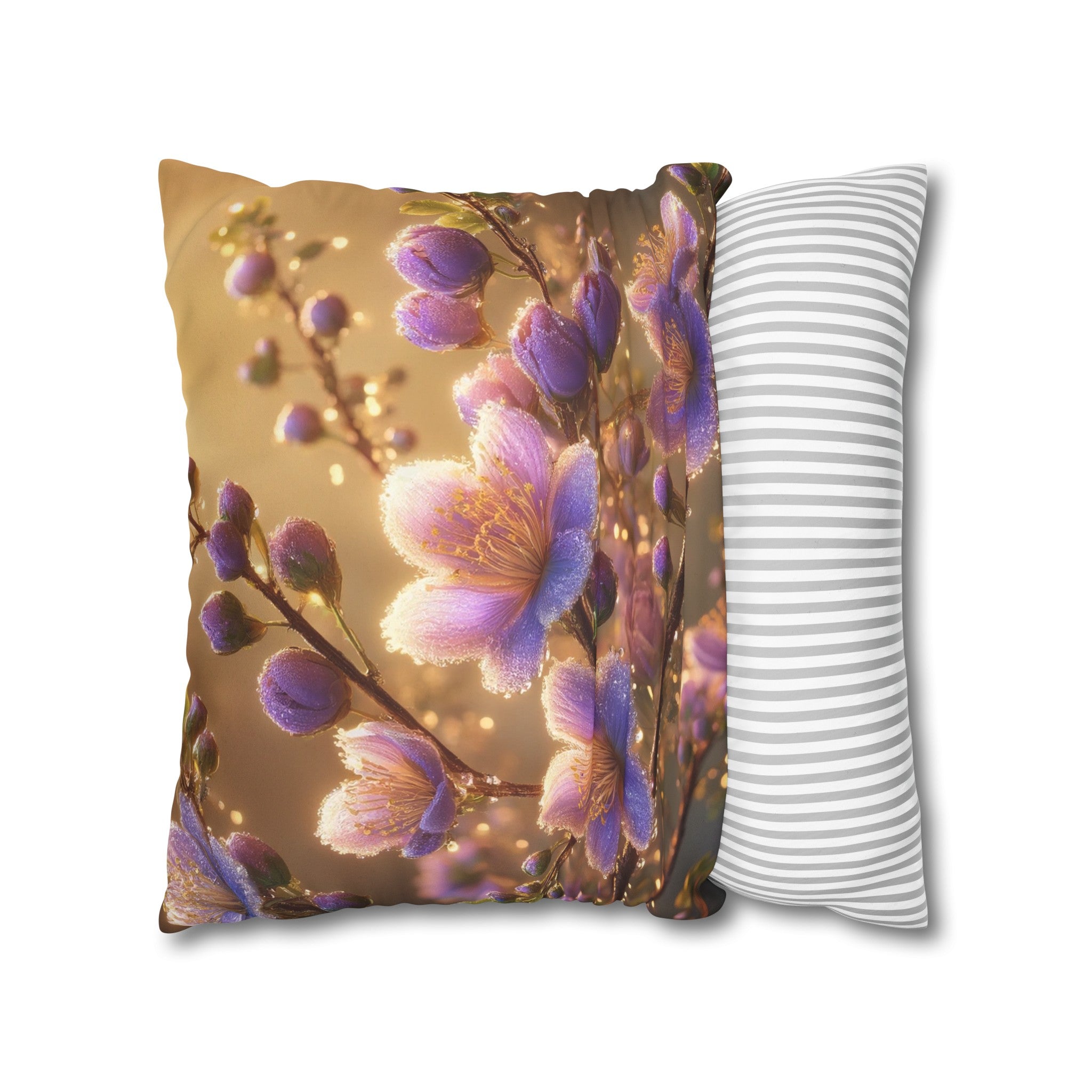 Purple diamond flowers (3) - Suede Square Pillowcase