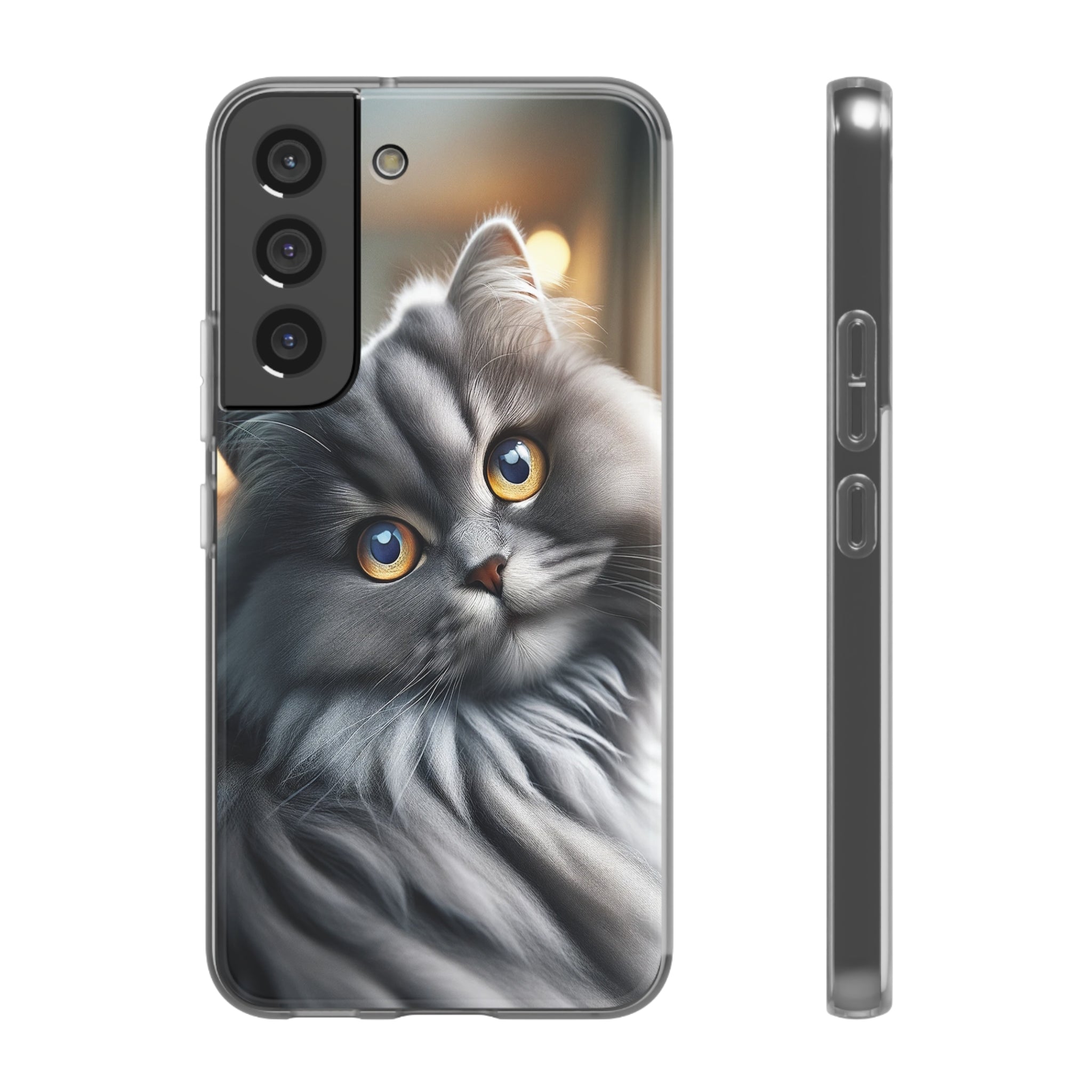 Curious, grey cat - Flexi Case (Samsung only)