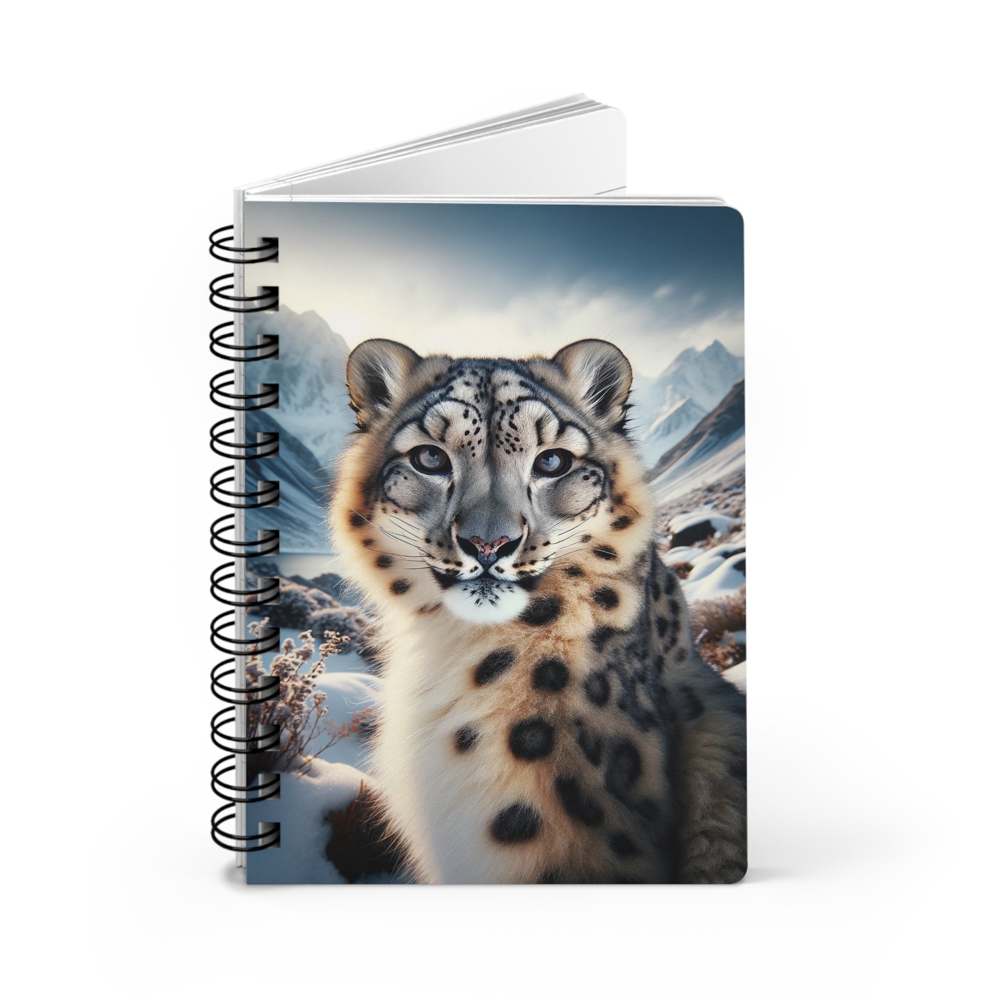 A curious Snow Leopard - Spiral Notebook