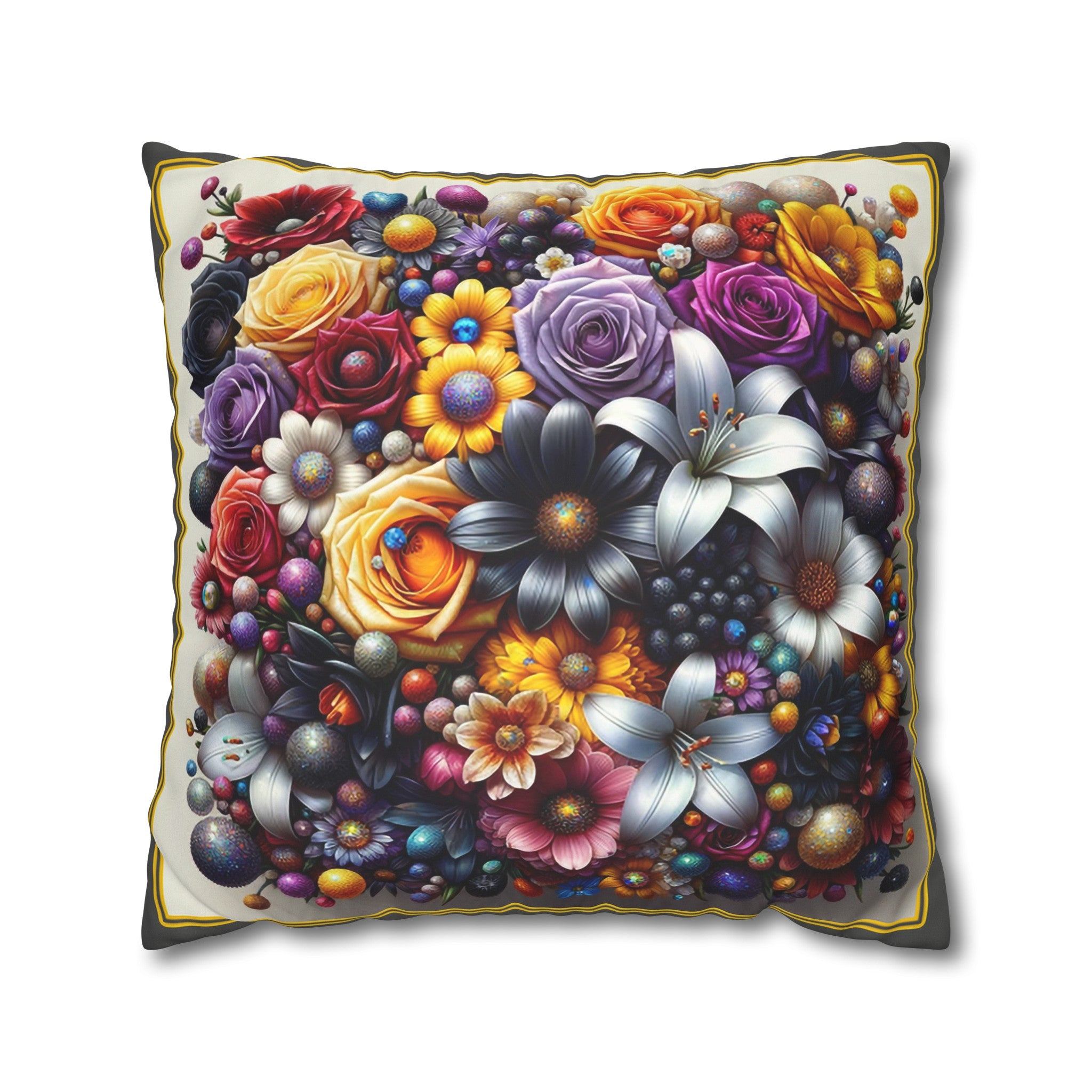 Colourful Bouquet (2) - Suede Square Pillowcase