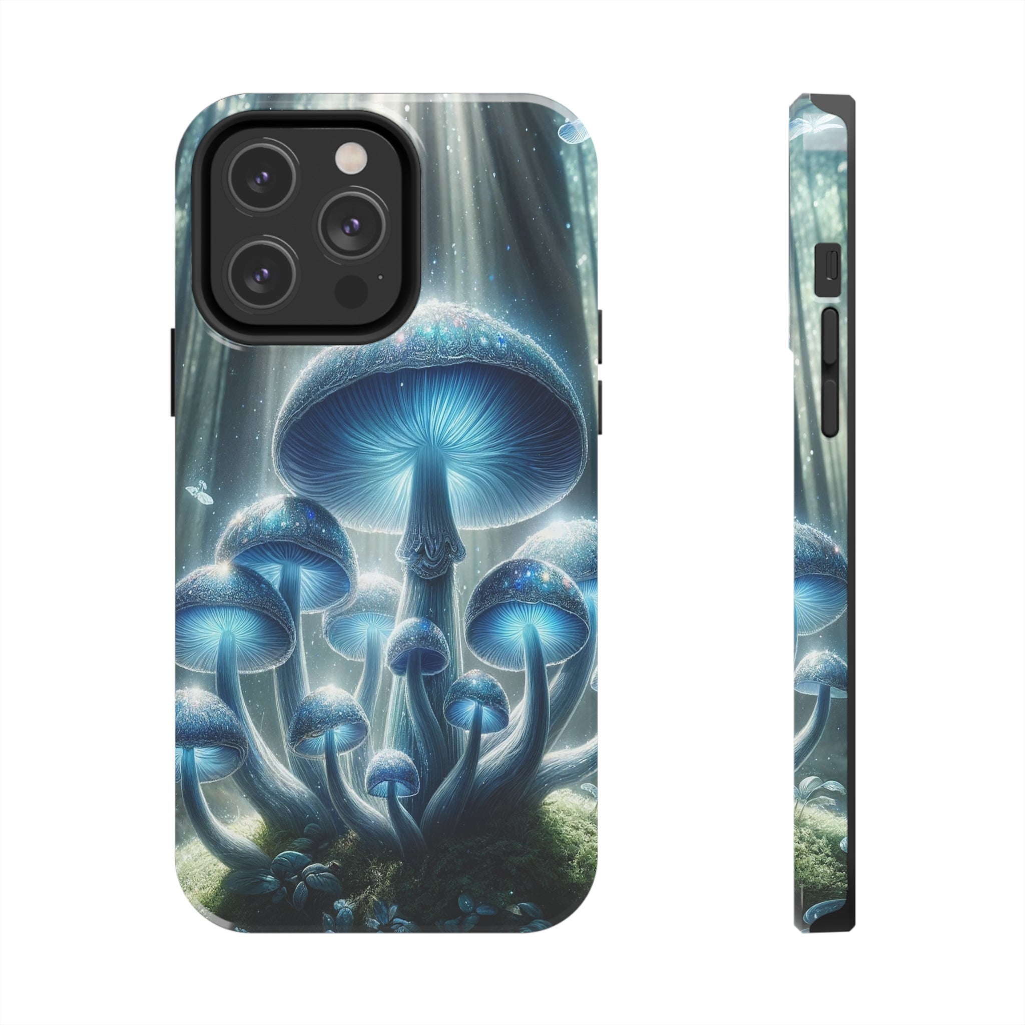 Light blue mushrooms - Tough Phone Case