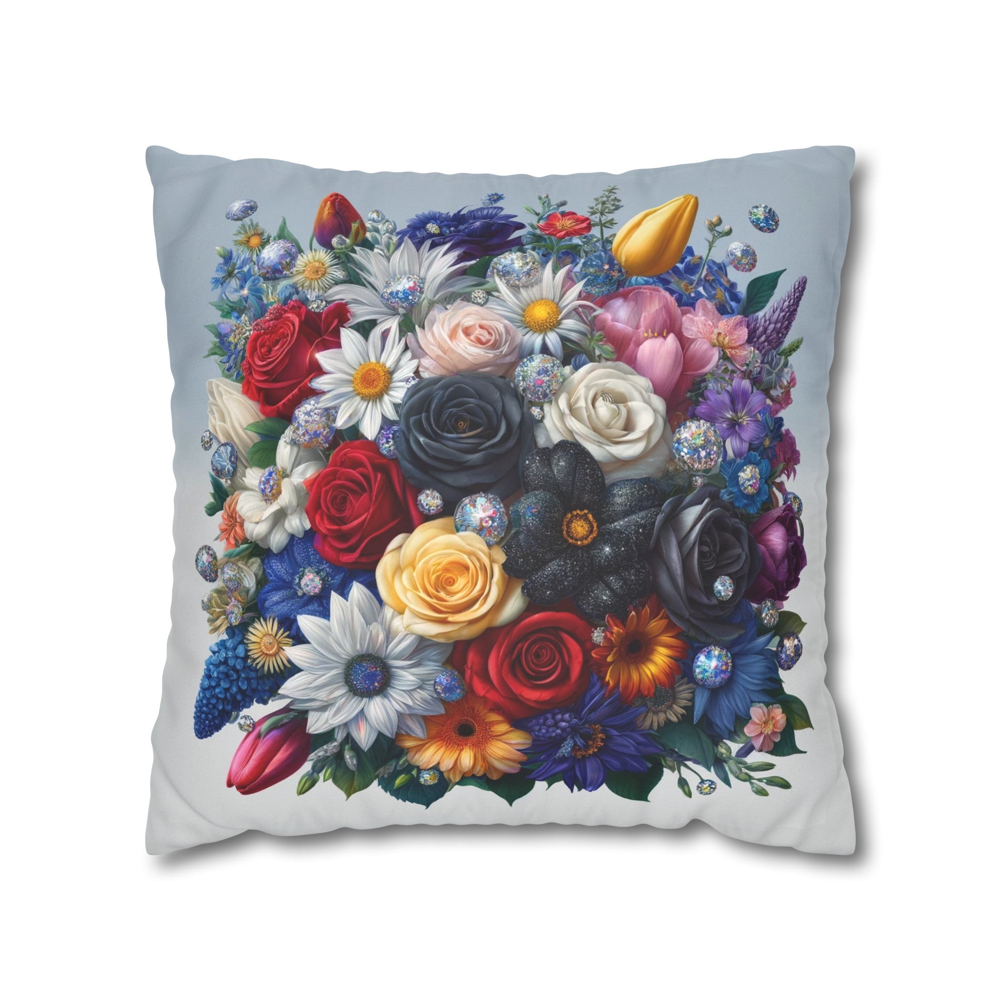 Colourful Bouquet (6) - Suede Square Pillowcase