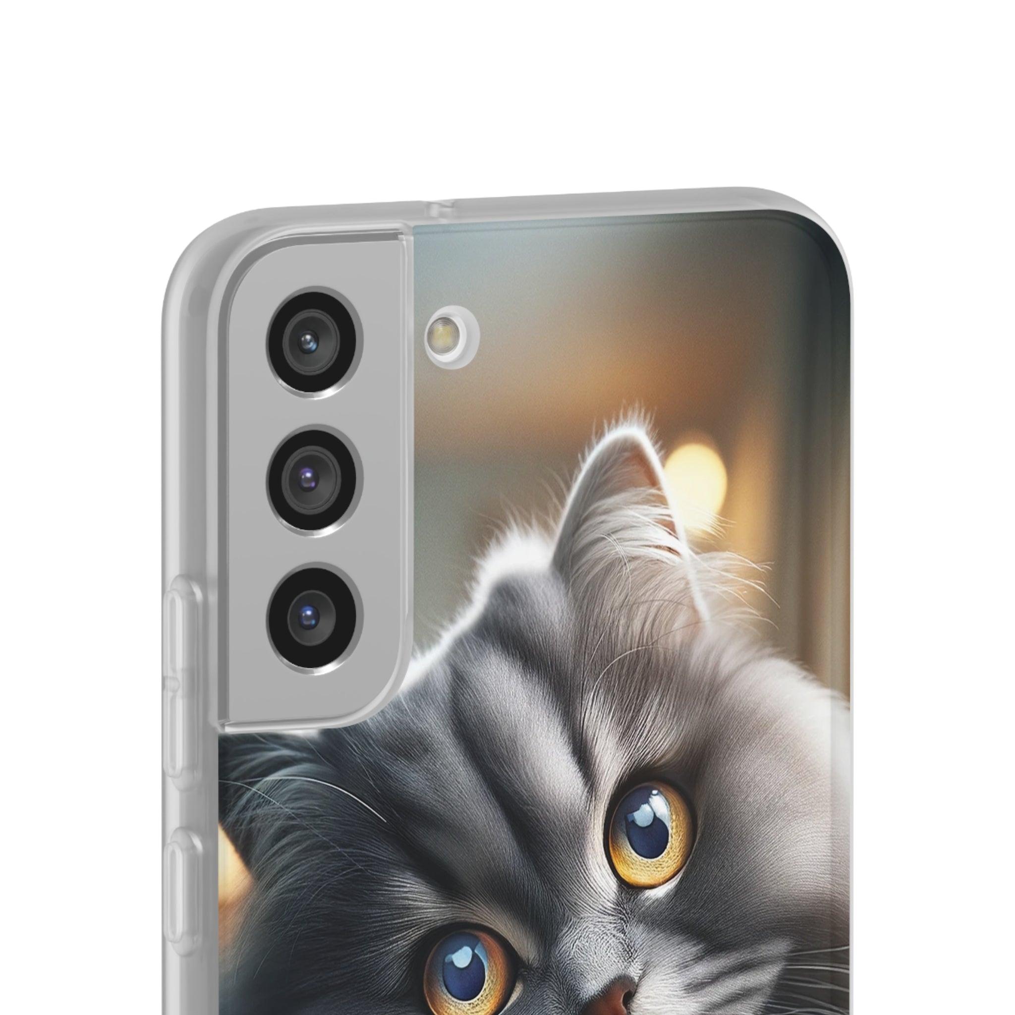 Curious, grey cat - Flexi Case (Samsung only)