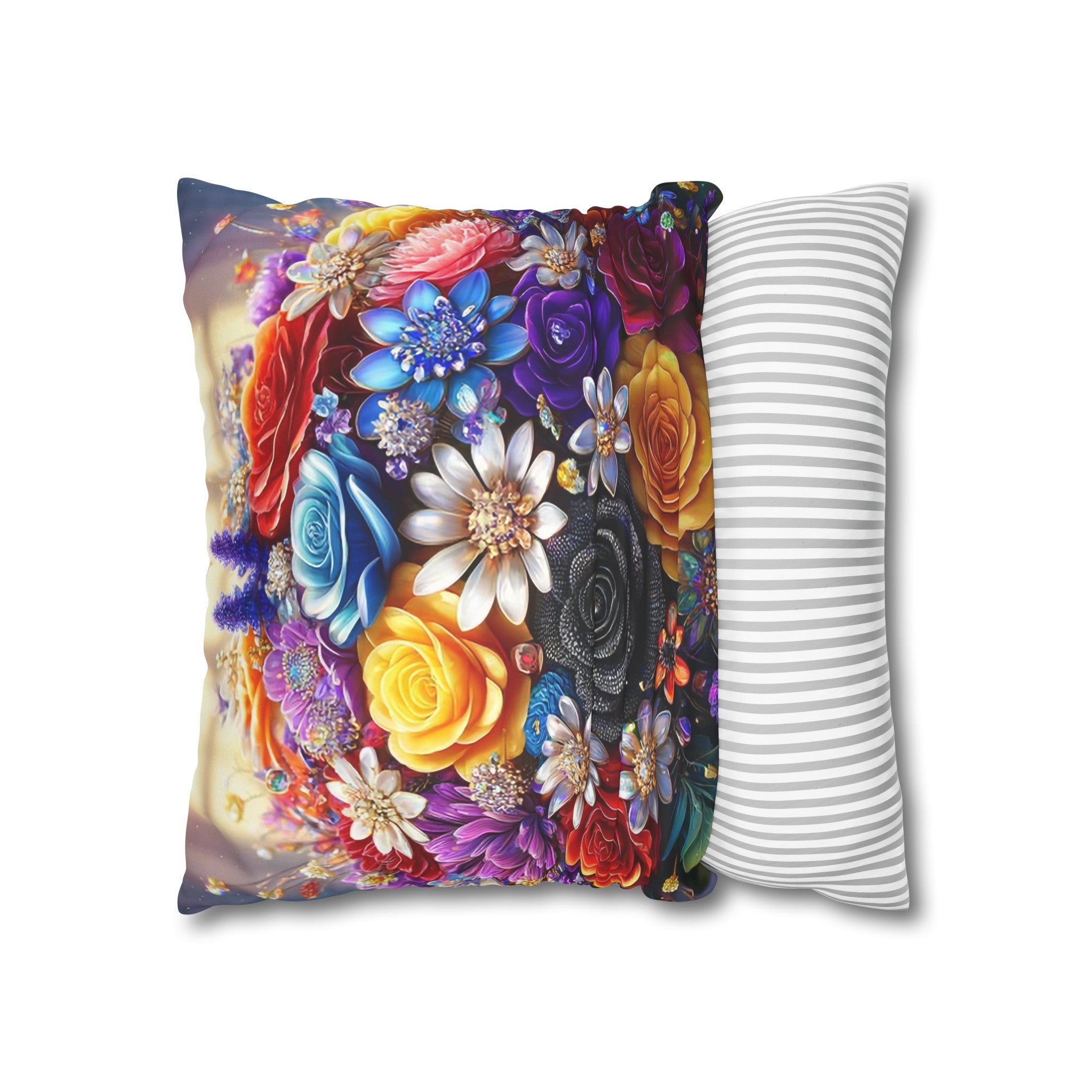 Colourful Bouquet (1) - Suede Square Pillowcase