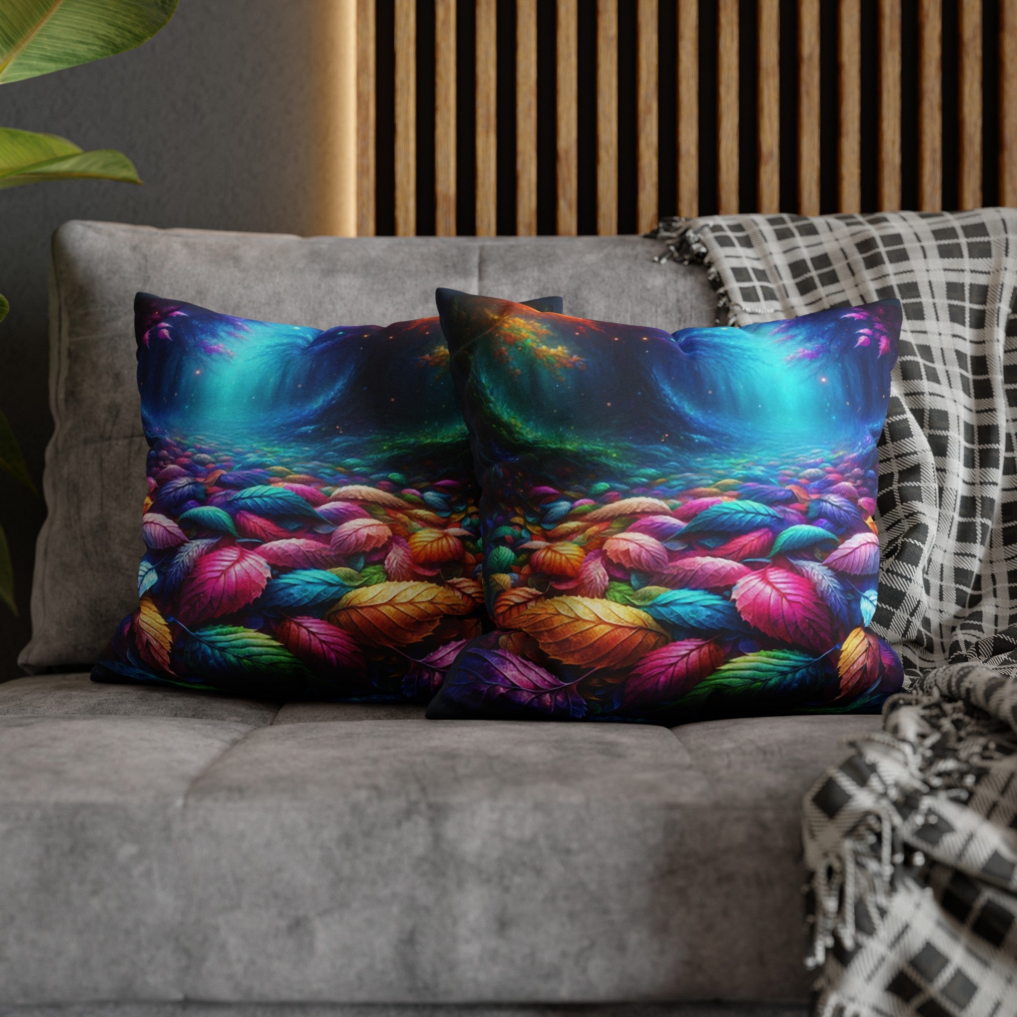 Magical Leaves 1 -  Polyester Square Pillowcase