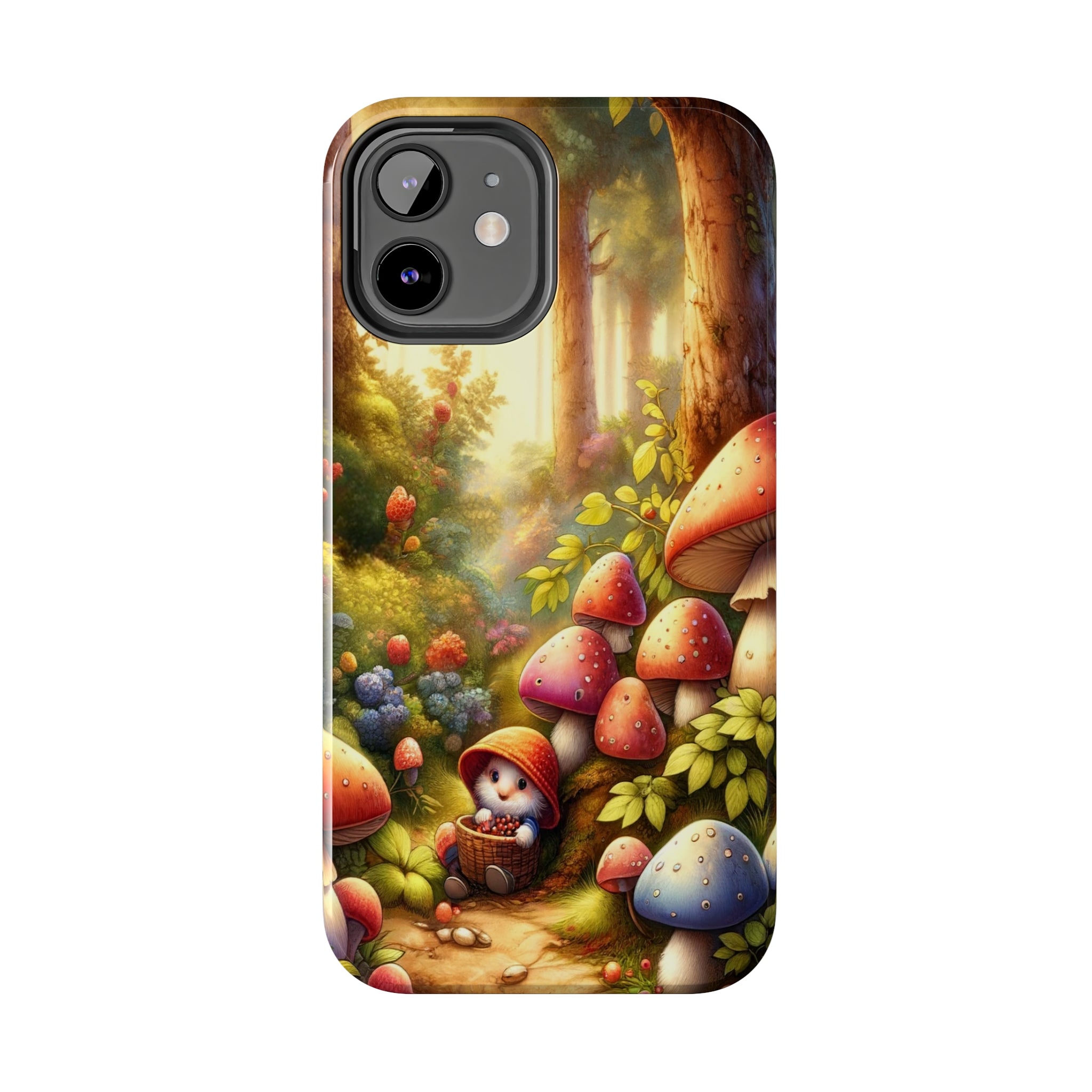 Gnomes sitting under mushroom - Tough Phone Case