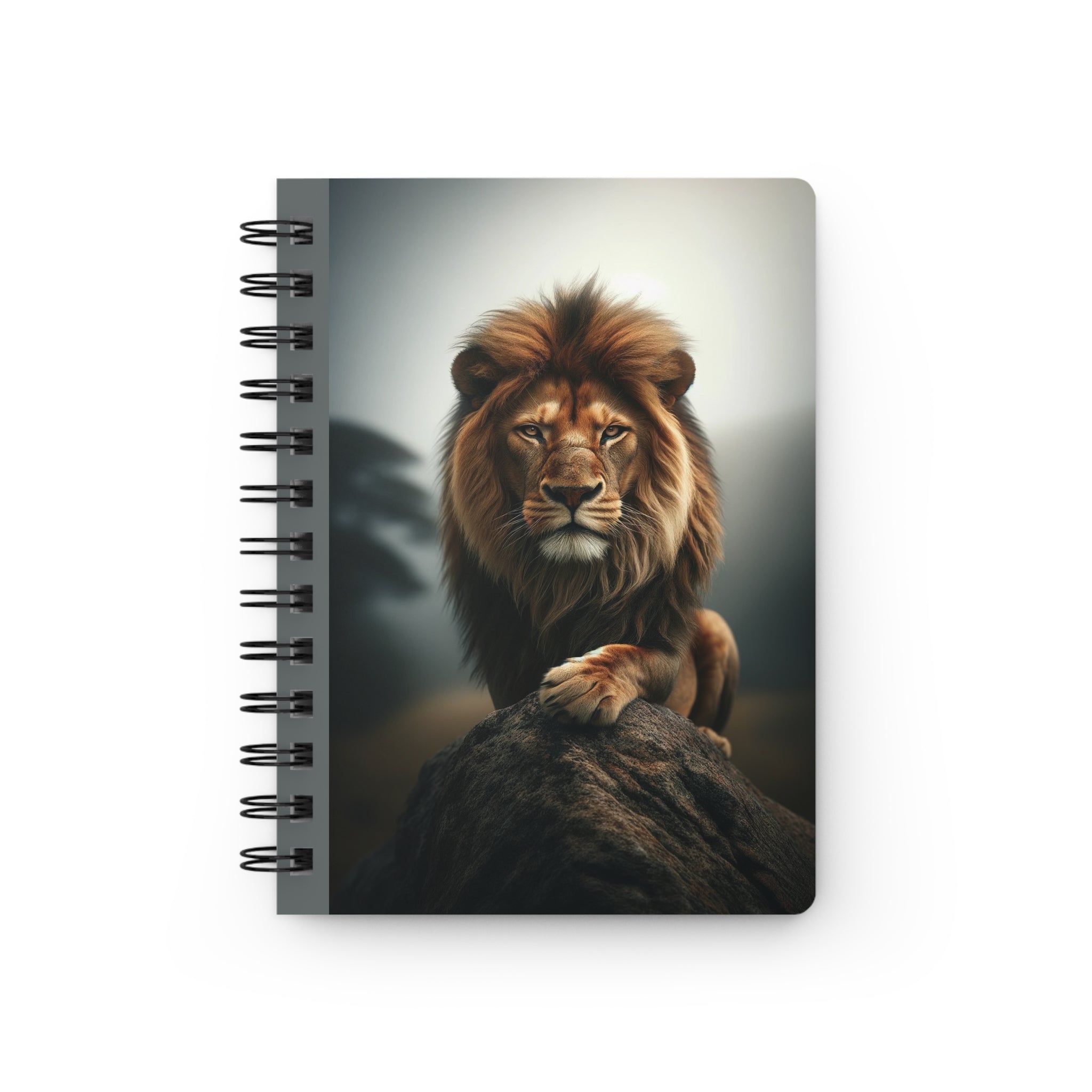 A lion on a rock - Spiral Notebook