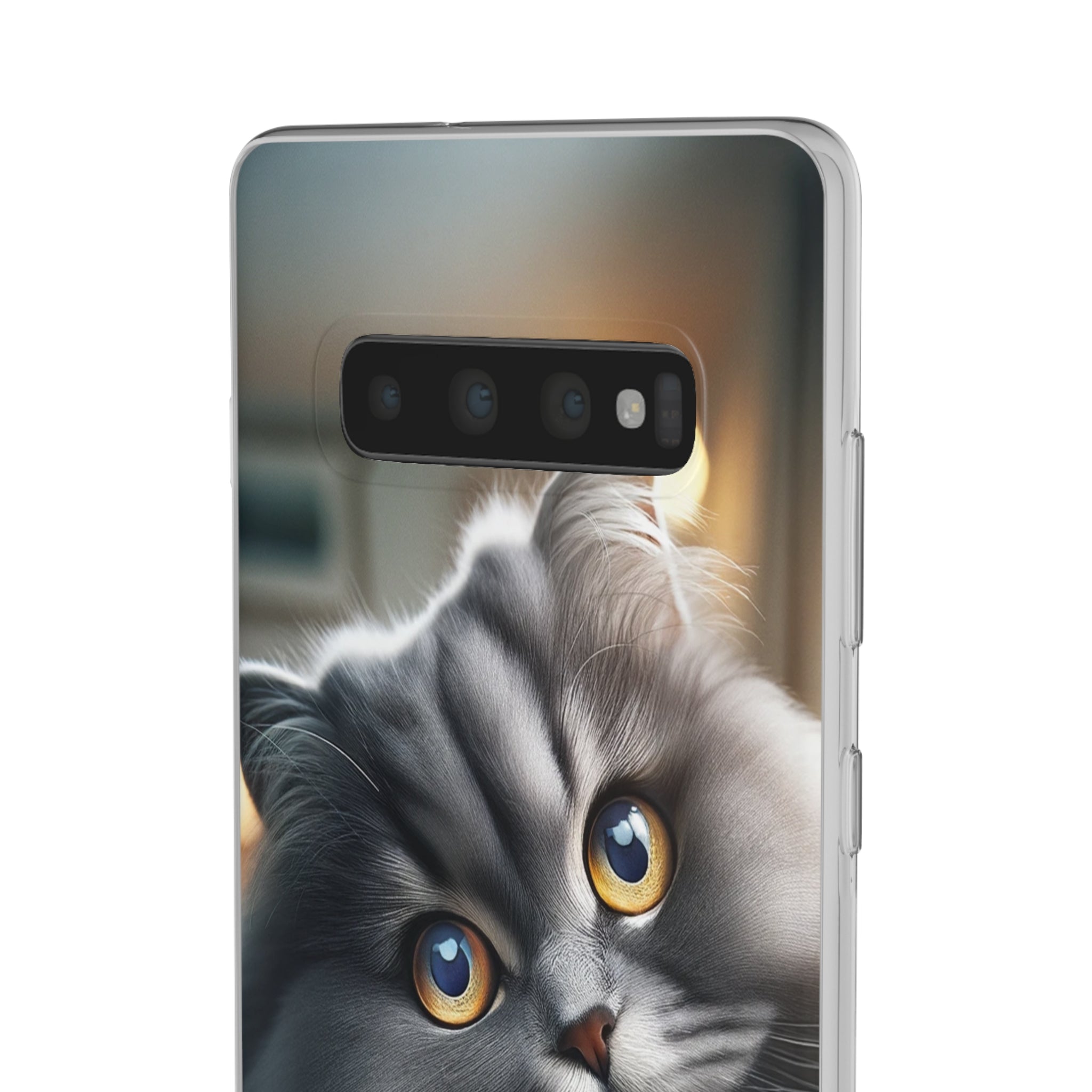 Curious, grey cat - Flexi Case (Samsung only)