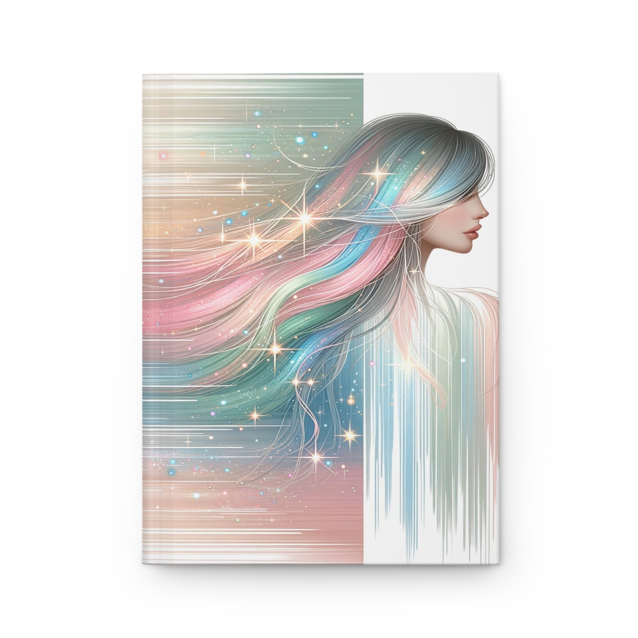 Lady with Pastel coloured hair - Hardcover Notebook