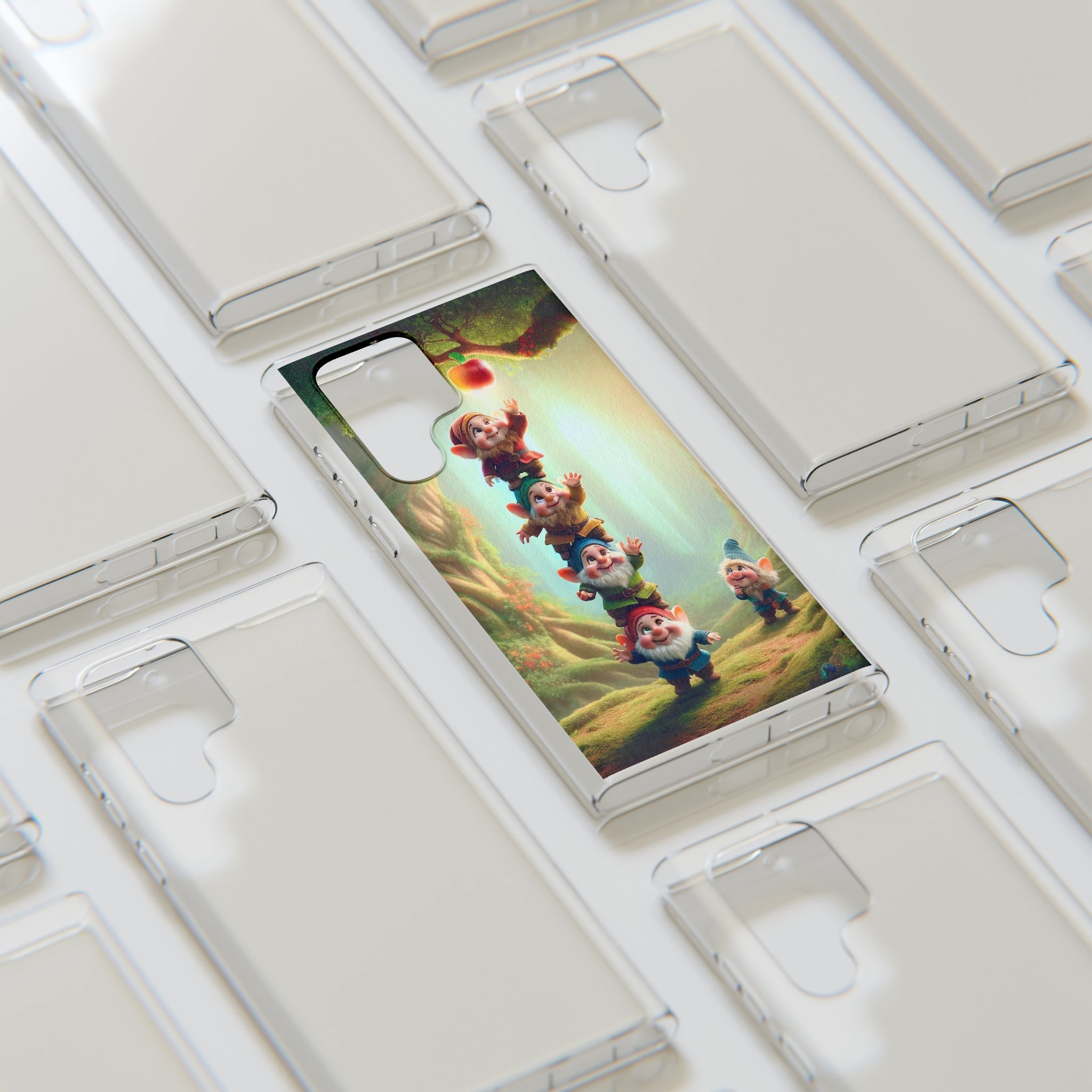 Gnomes reaching an apple - Soft Phone Case