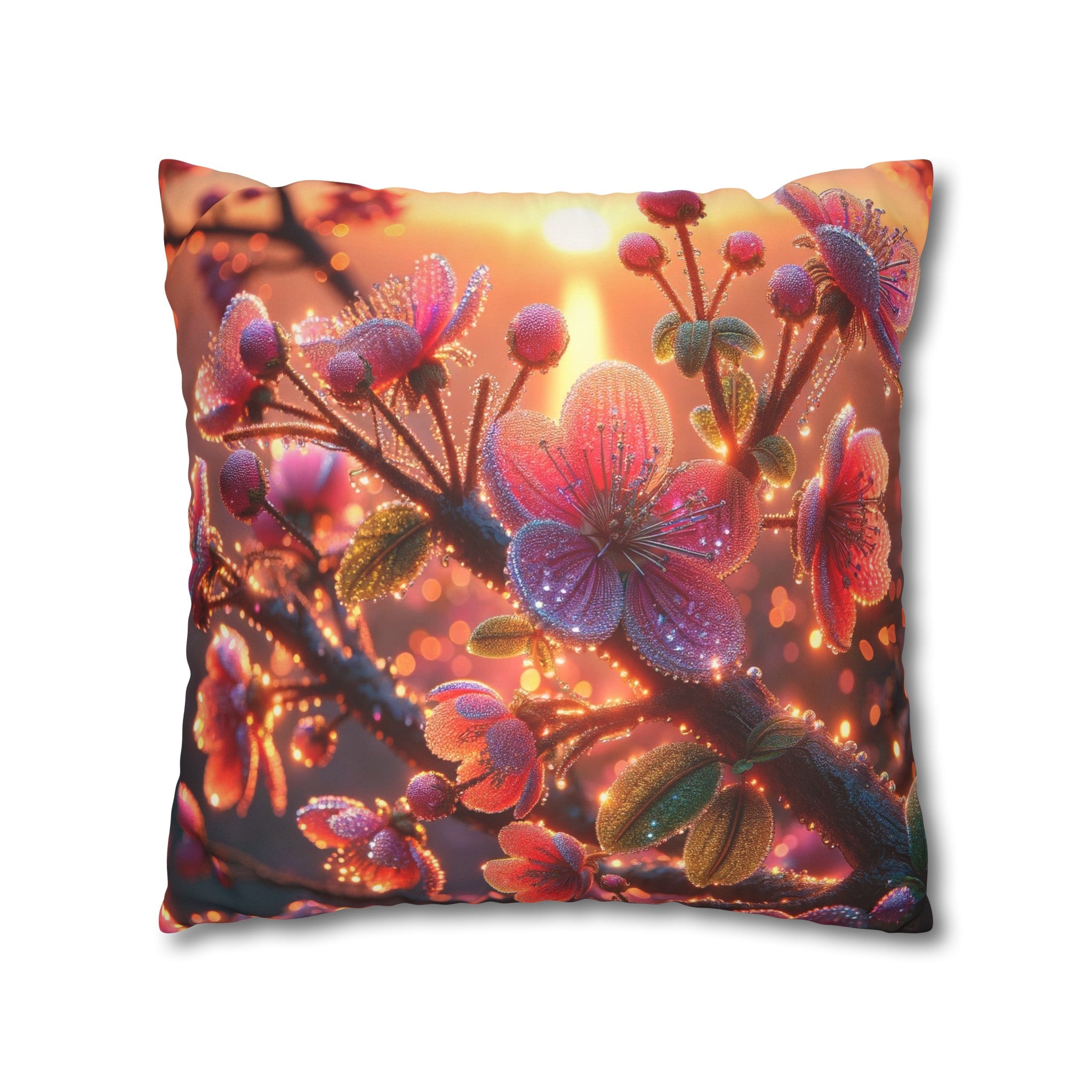 Pink diamond flowers (2) - Suede Square Pillowcase