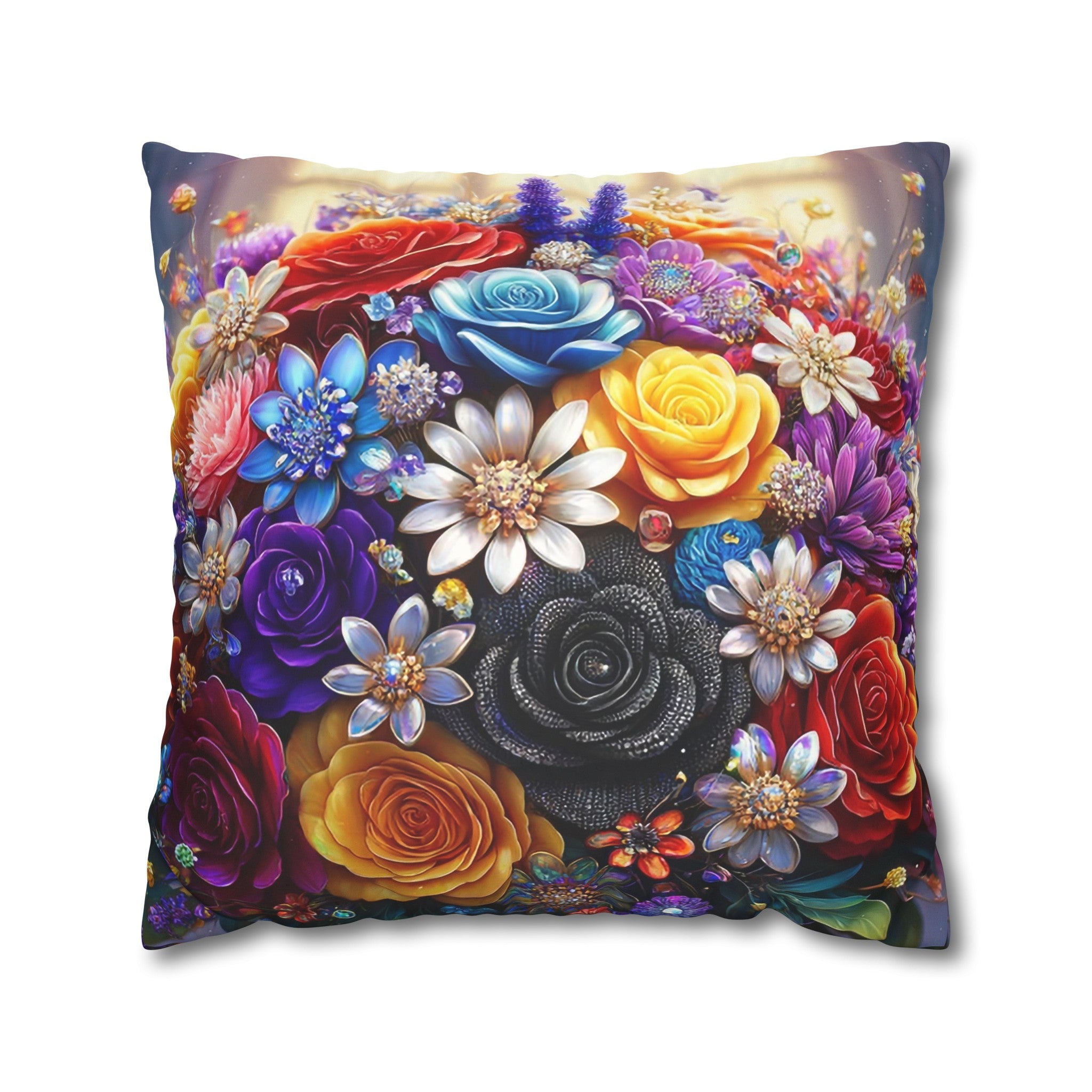 Colourful Bouquet (1) - Suede Square Pillowcase