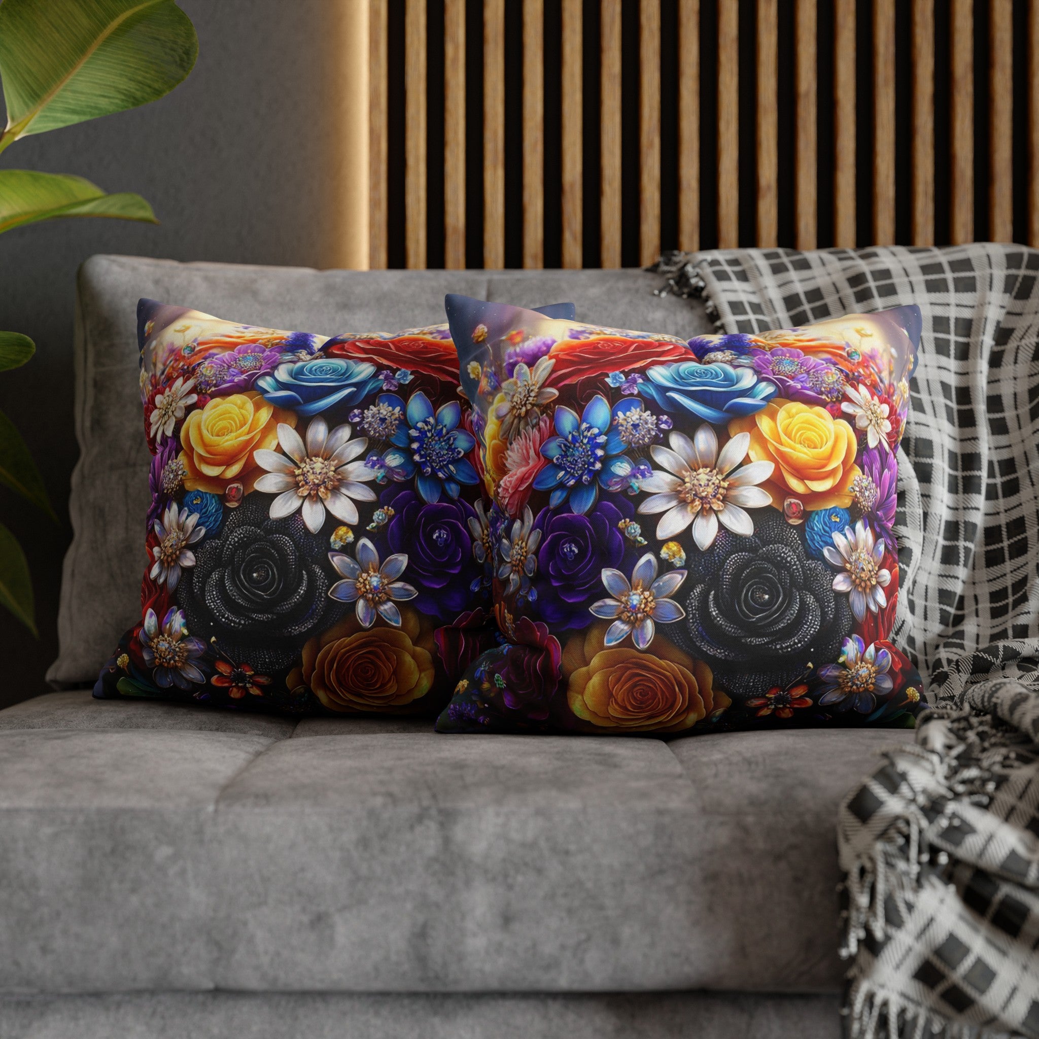 Colourful Bouquet (1) - Polyester Square Pillowcase