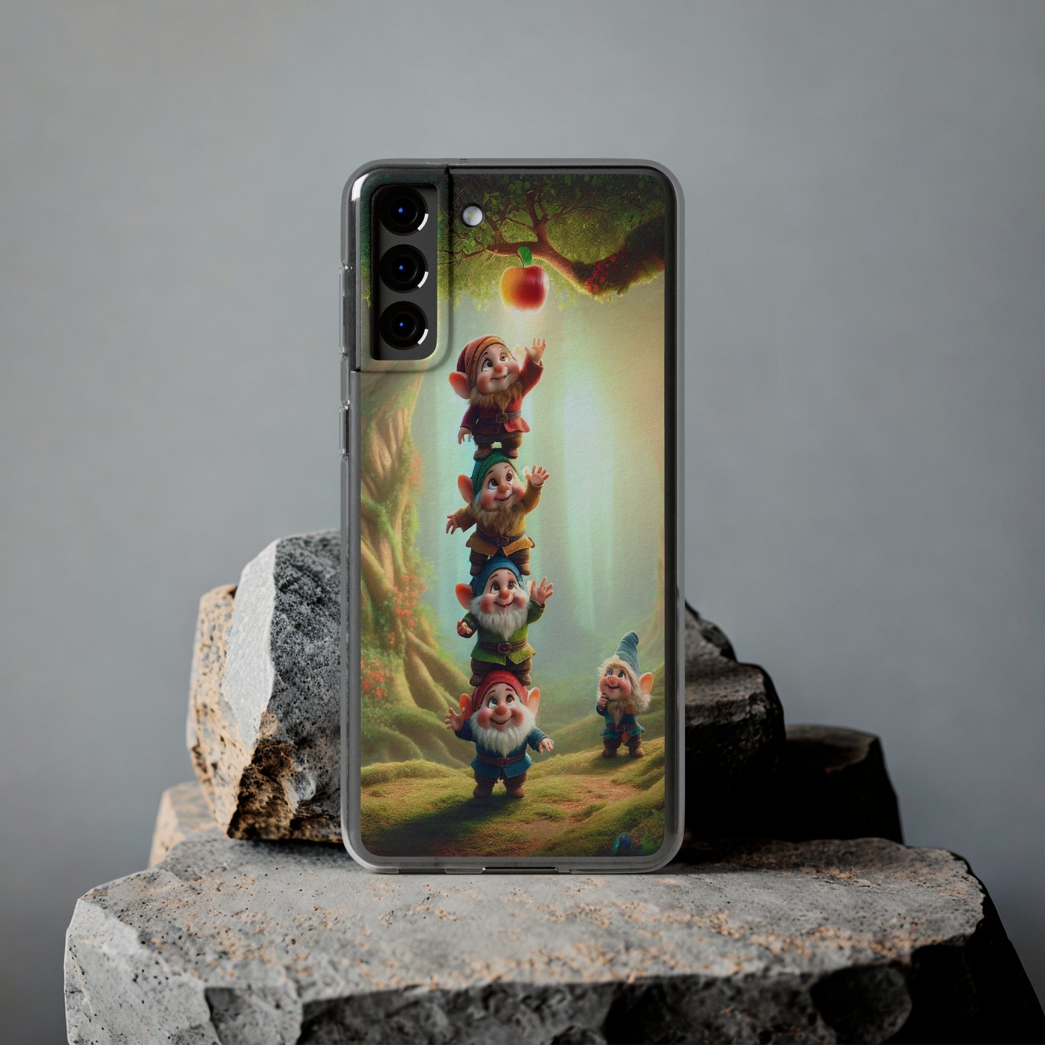 Gnomes reaching an apple - Soft Phone Case