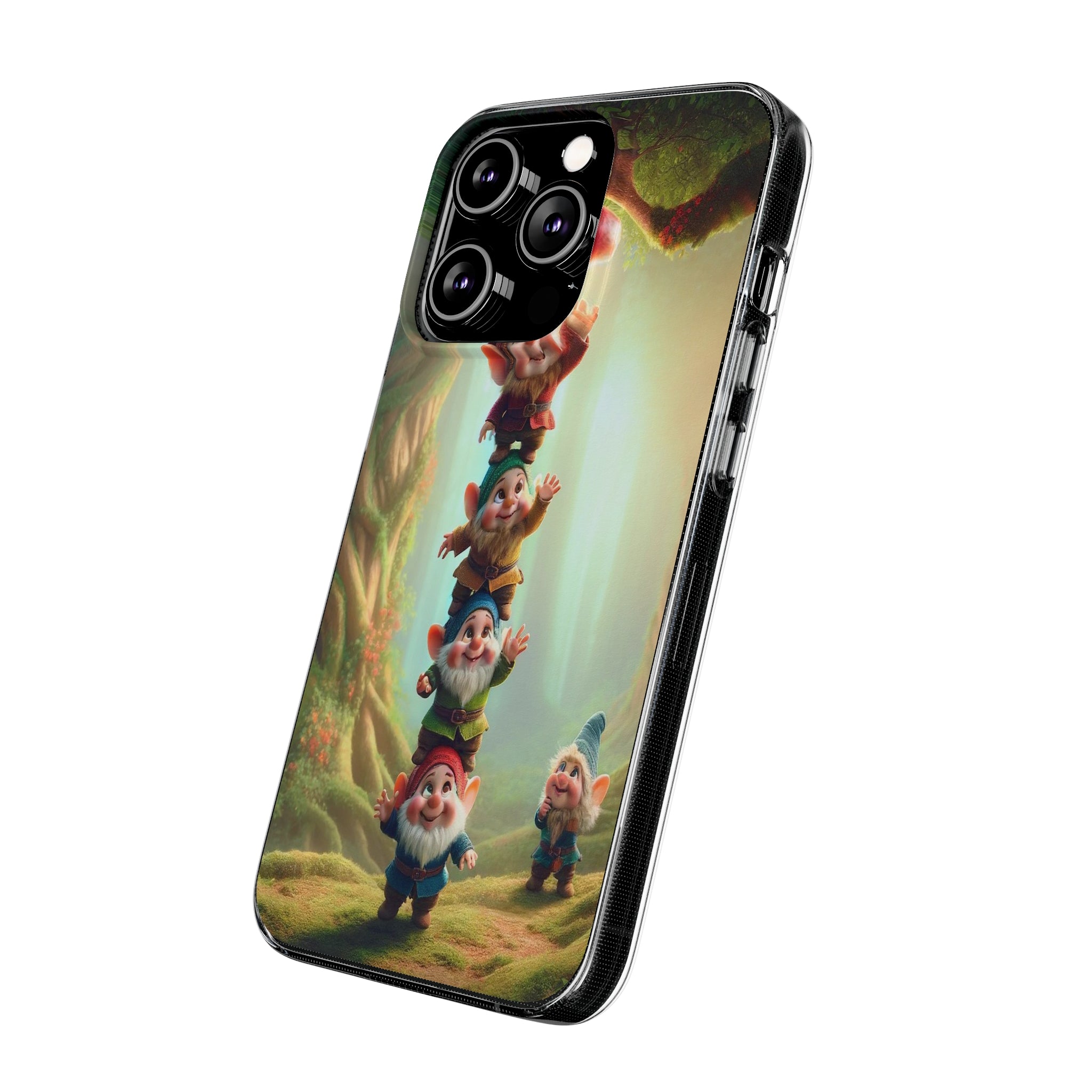 Gnomes reaching an apple - Soft Phone Case