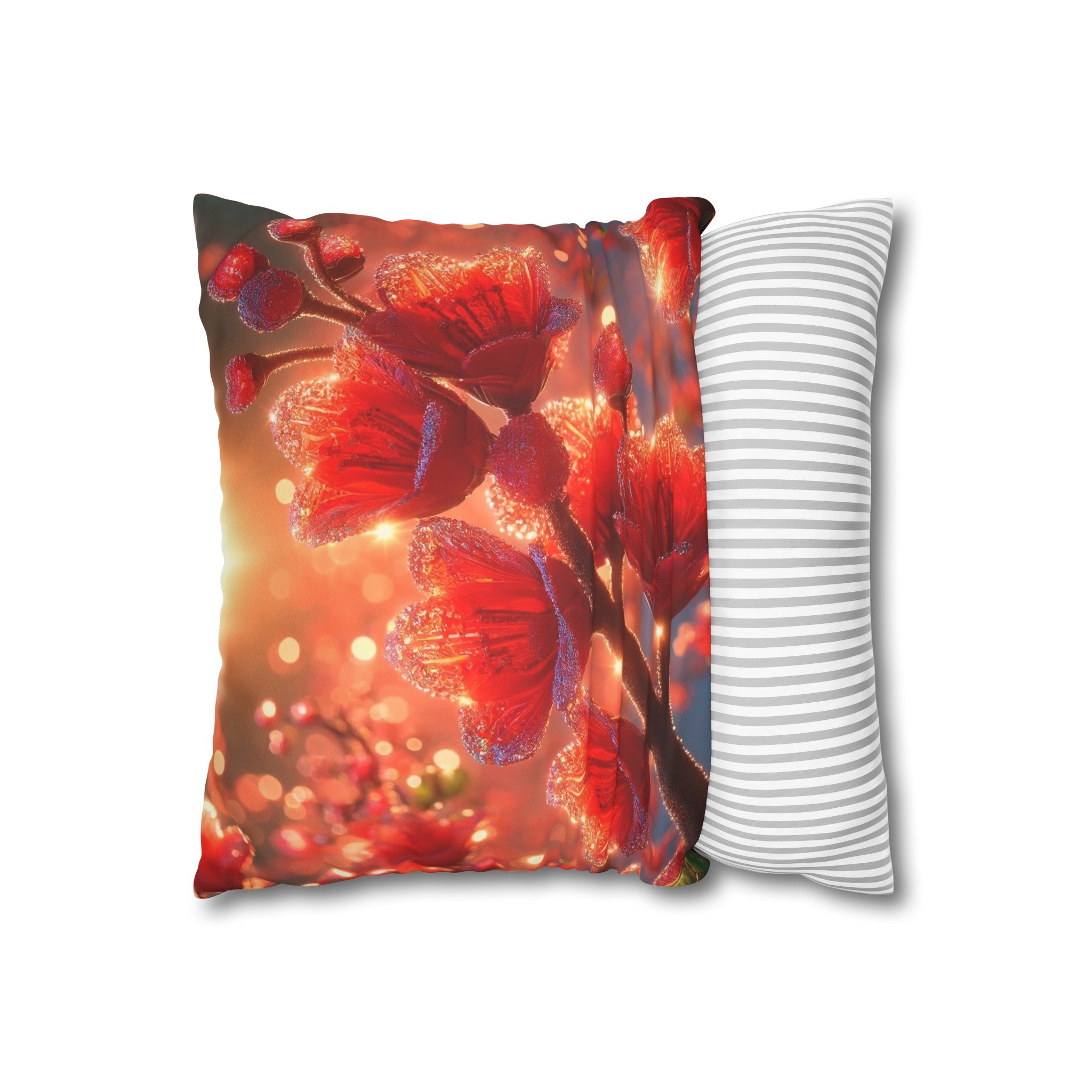 Red diamond flowers (2) - Suede Square Pillowcase