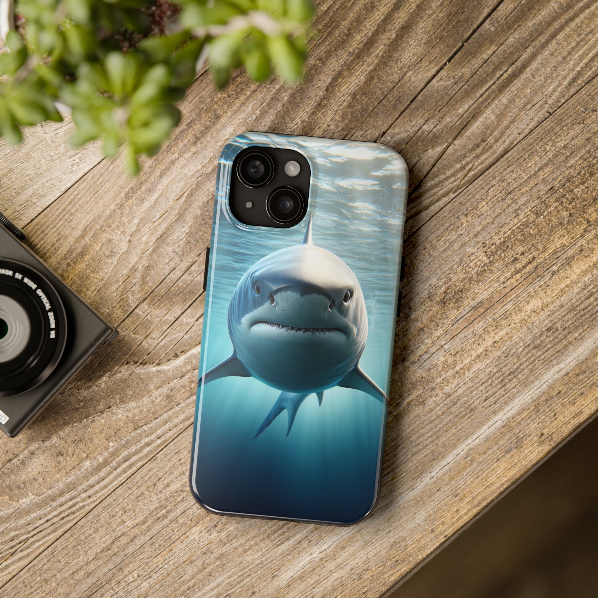 Curious shark - Tough Phone Case