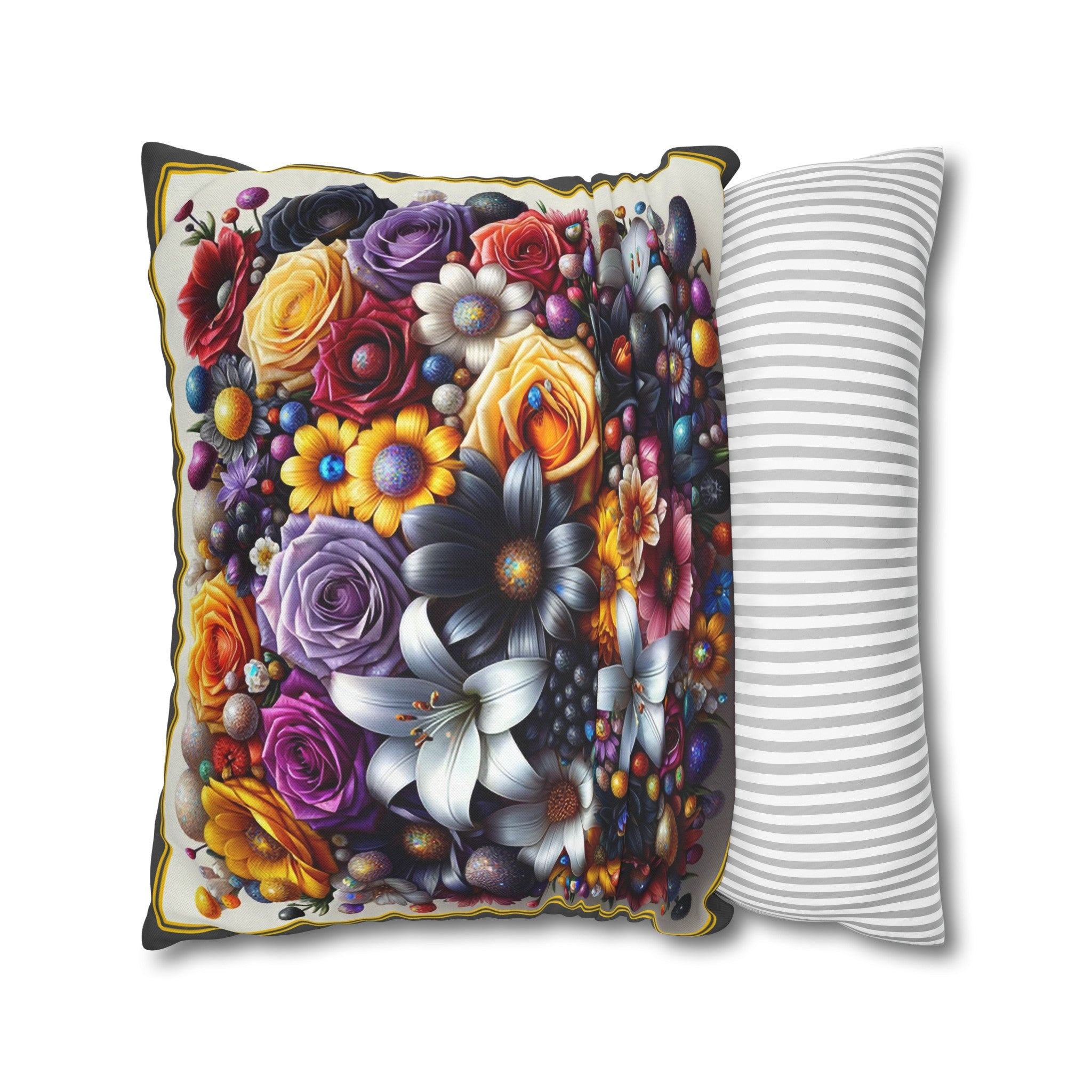 Colourful Bouquet (3) - Polyester Square Pillowcase