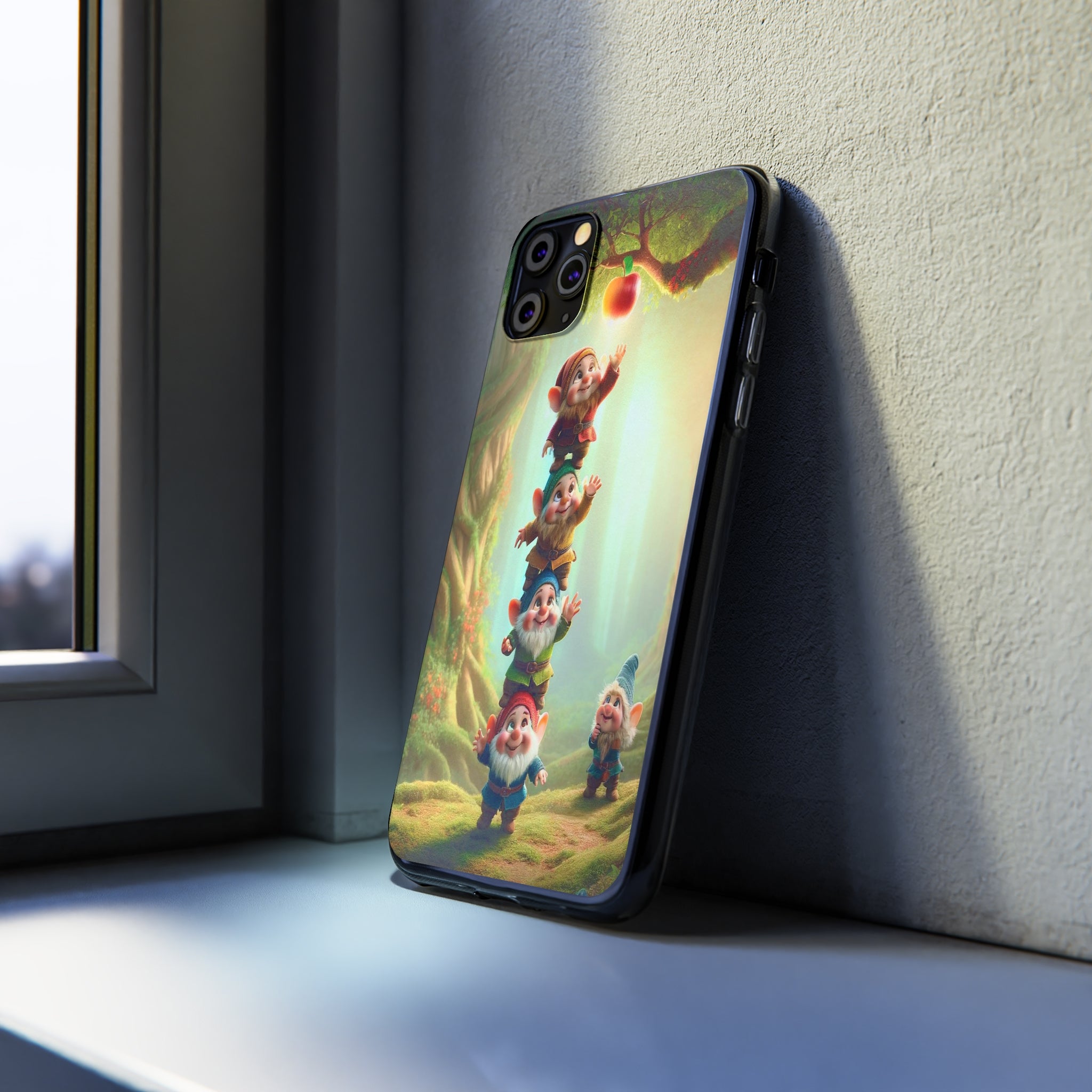 Gnomes reaching an apple - Soft Phone Case