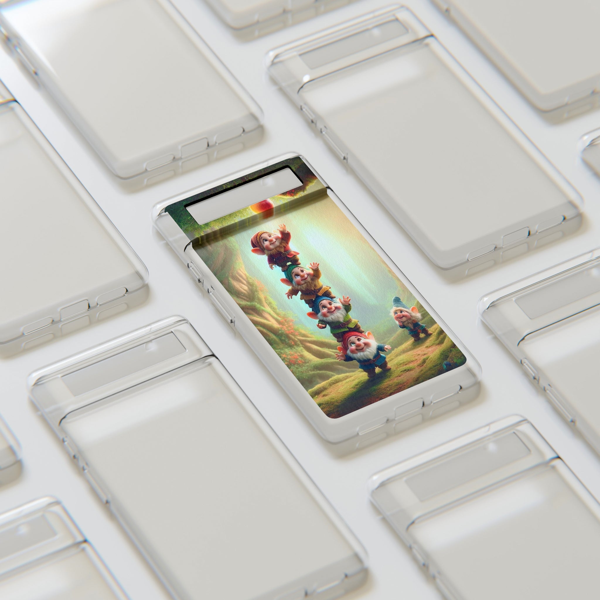 Gnomes reaching an apple - Soft Phone Case