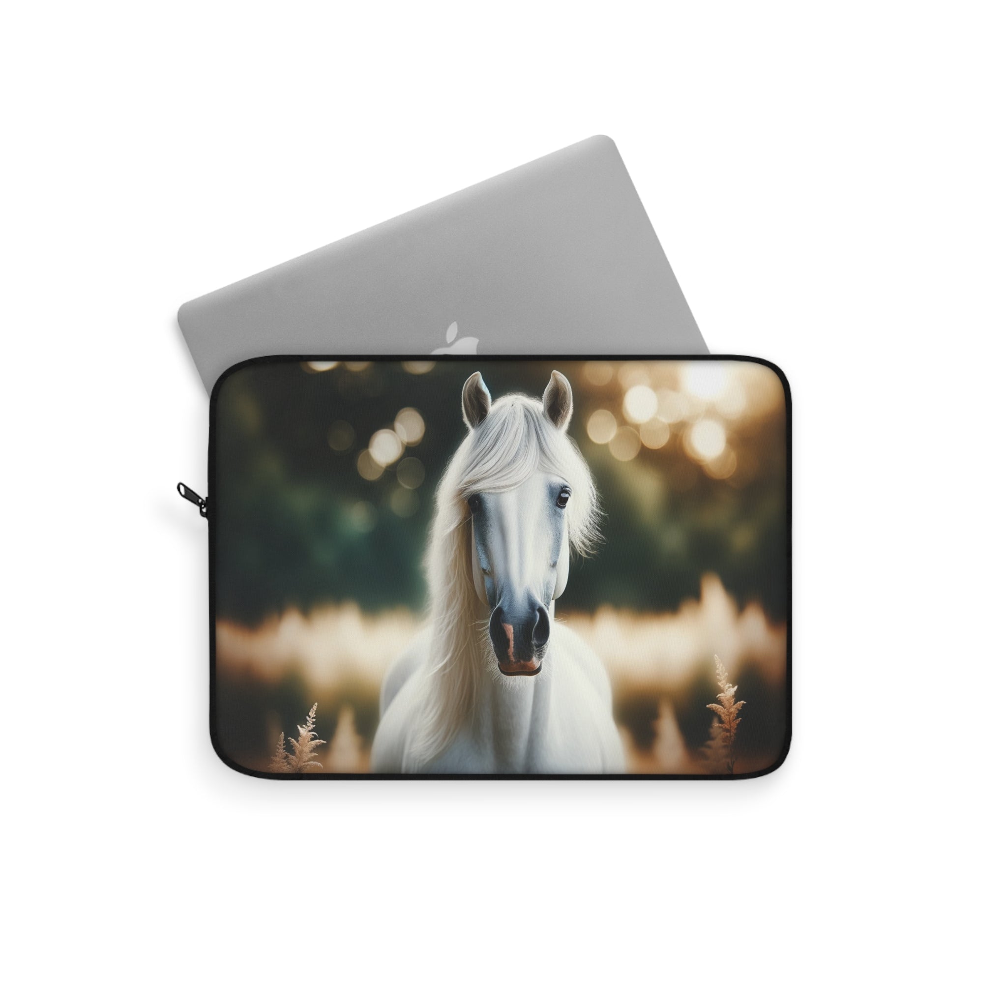 Curious, white horse - Laptop Sleeve