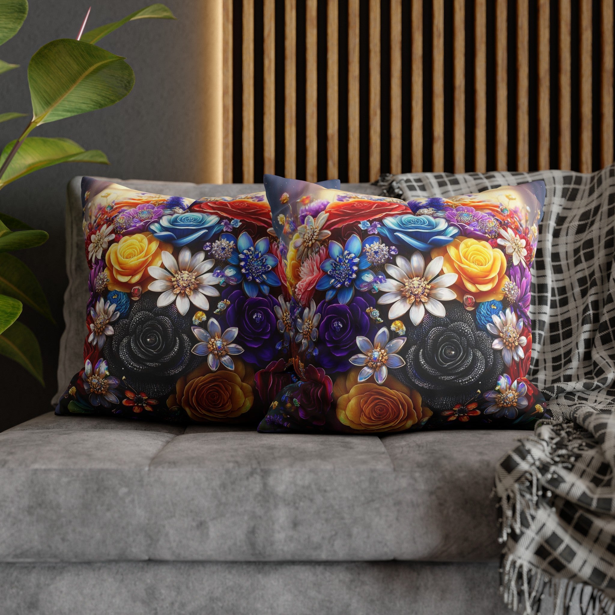 Colourful Bouquet (1) - Suede Square Pillowcase