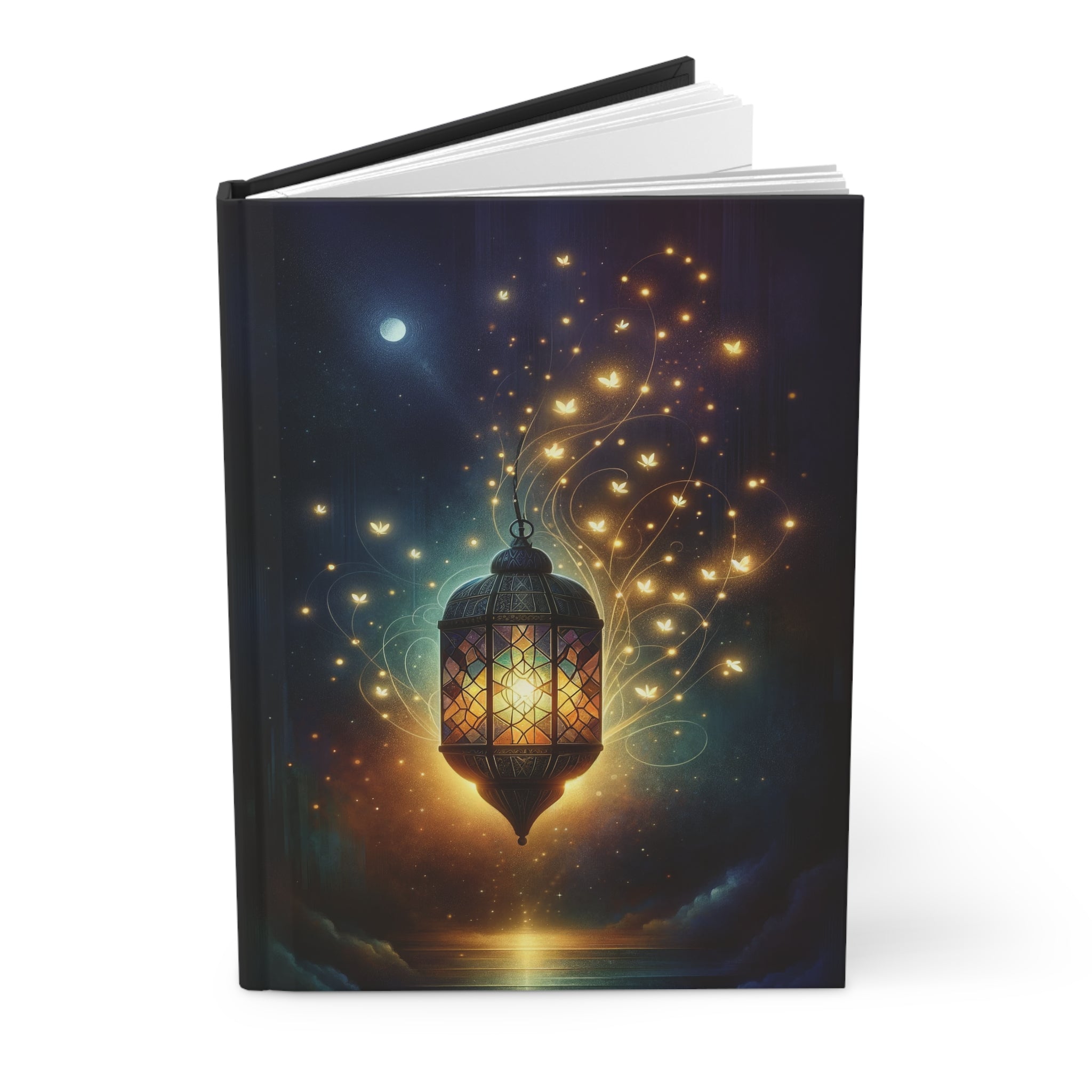 Fireflies and a lamp - Hardcover Notebook