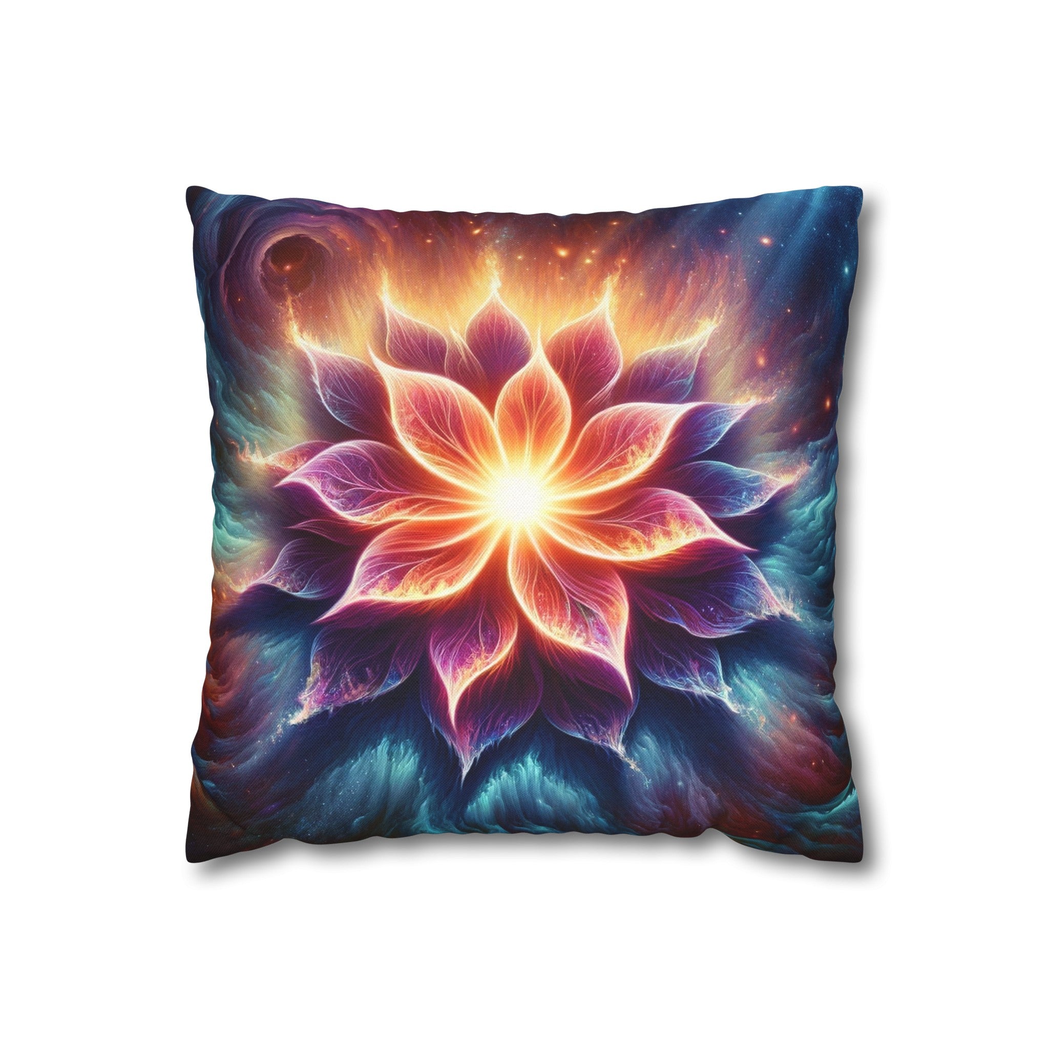 Galaxy-flower 1 - Spun Polyester Square Pillowcase