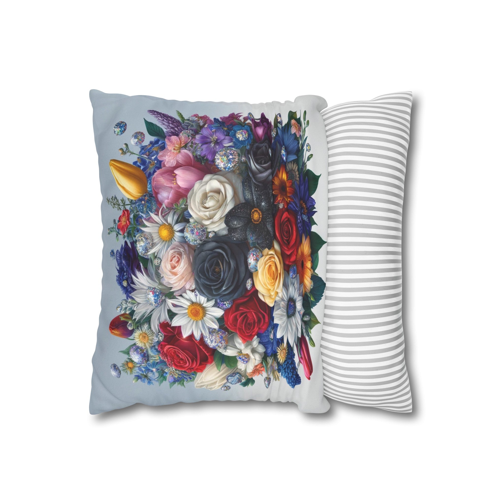 Colourful Bouquet (6) - Suede Square Pillowcase