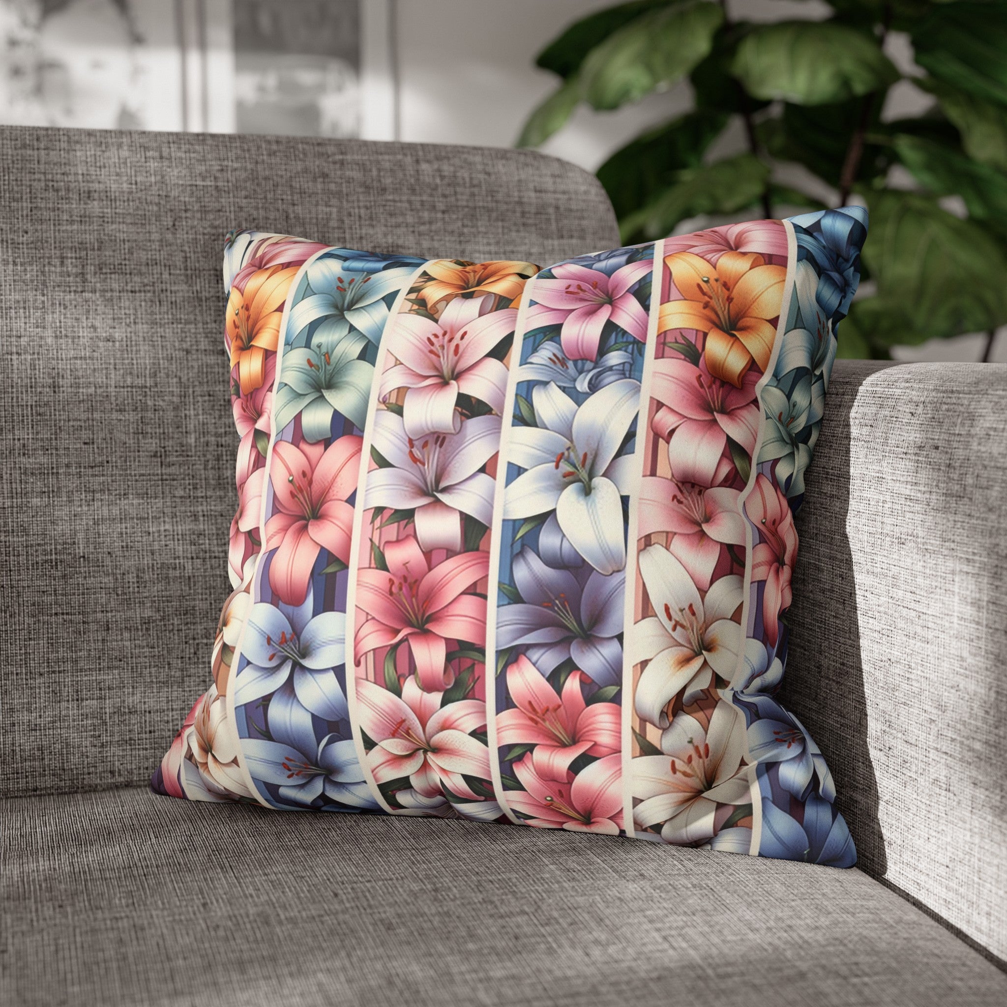 Lilies (5) - Suede Square Pillowcase