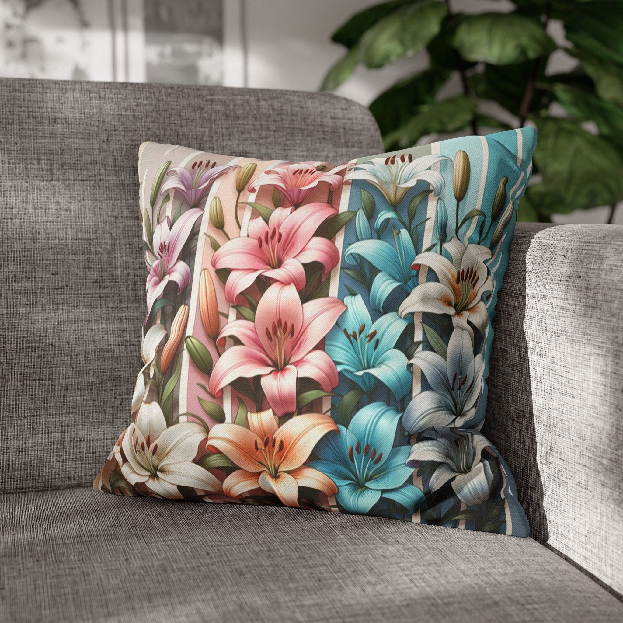 Lilies 4 - Polyester Square Pillowcase