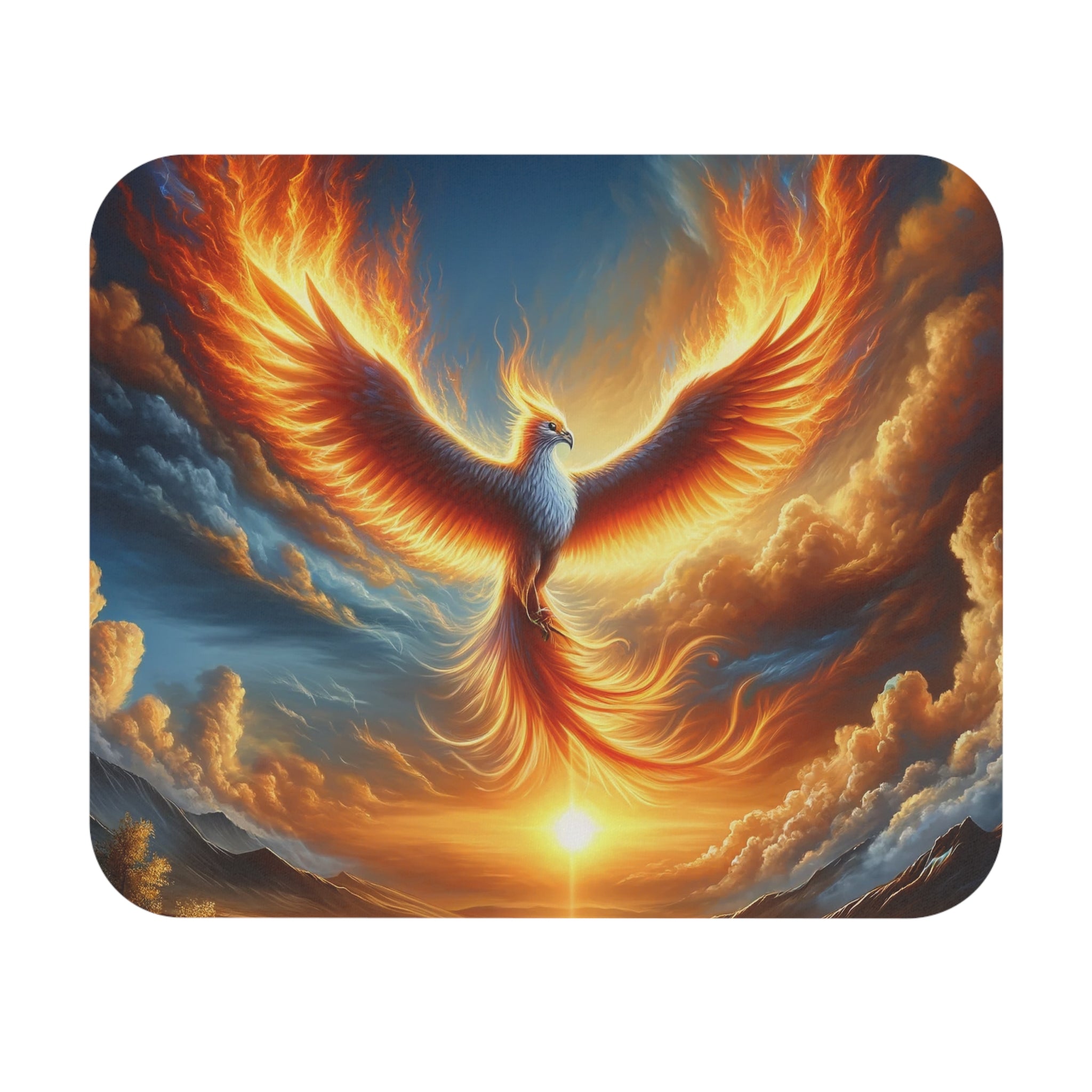 Phoenix with flamy feathers - Mouse Pad (Rectangle)