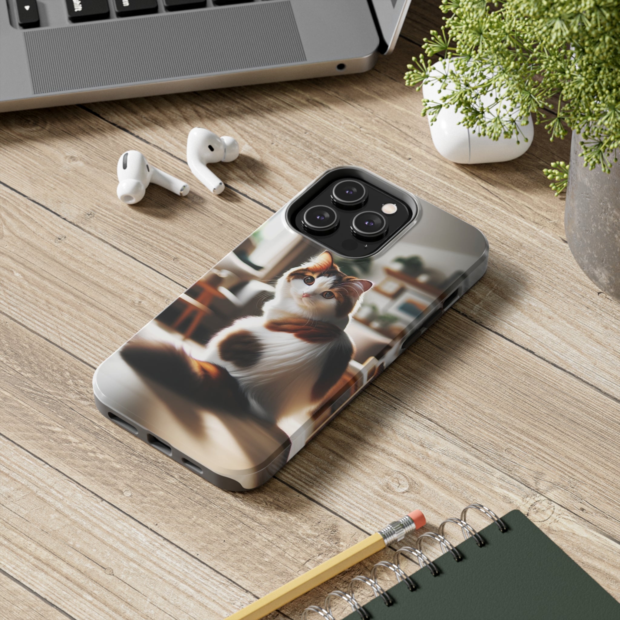 White-brown cat - Tough Phone Case