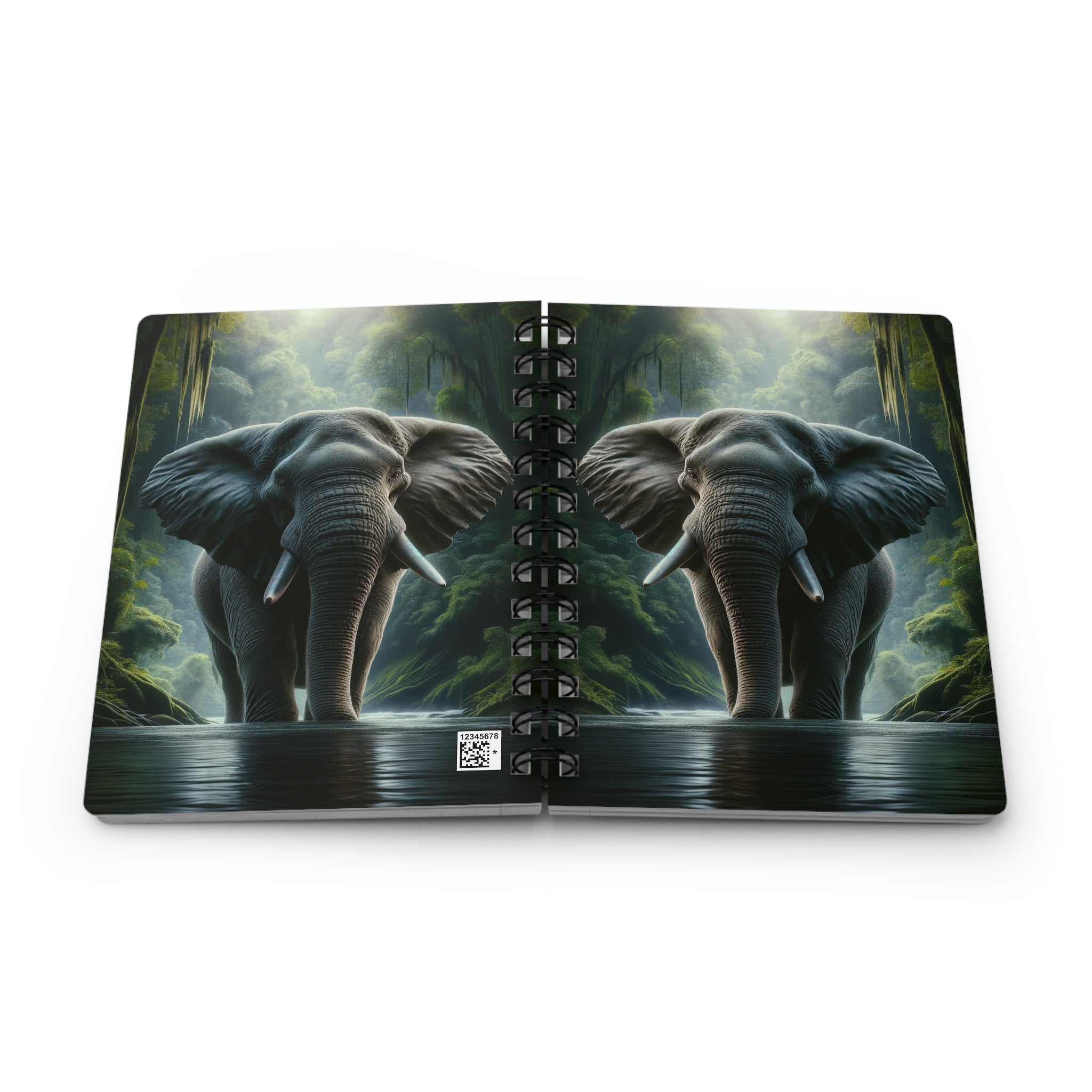 Elephant in the water - Spiral Notebook